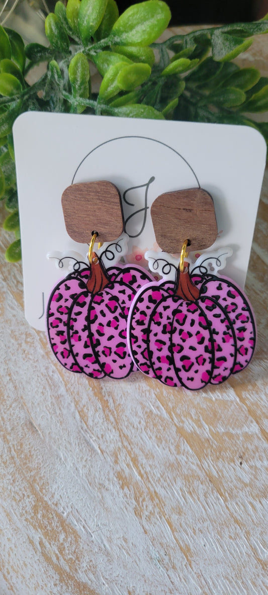 Pink Pumpkin Earrings