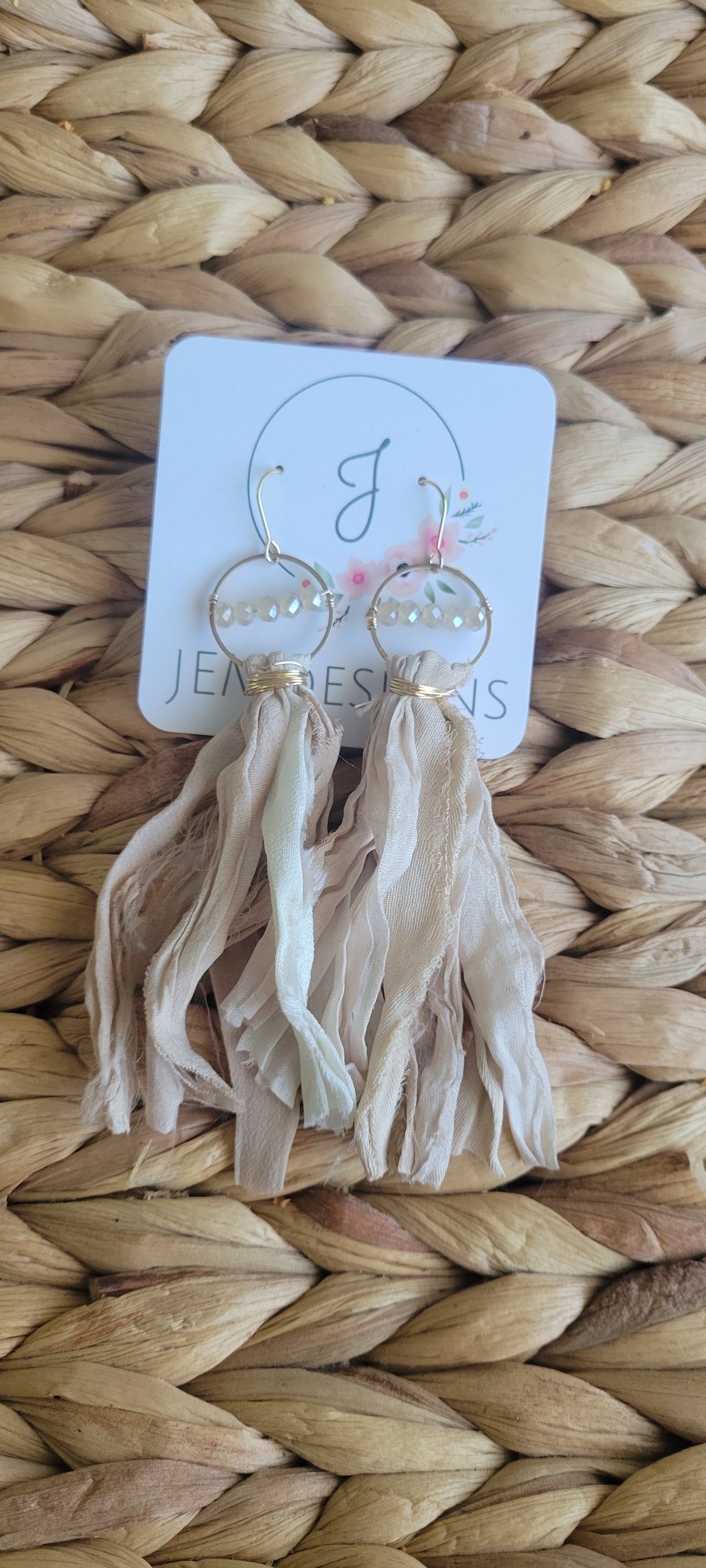 Cream Tassel Earrings