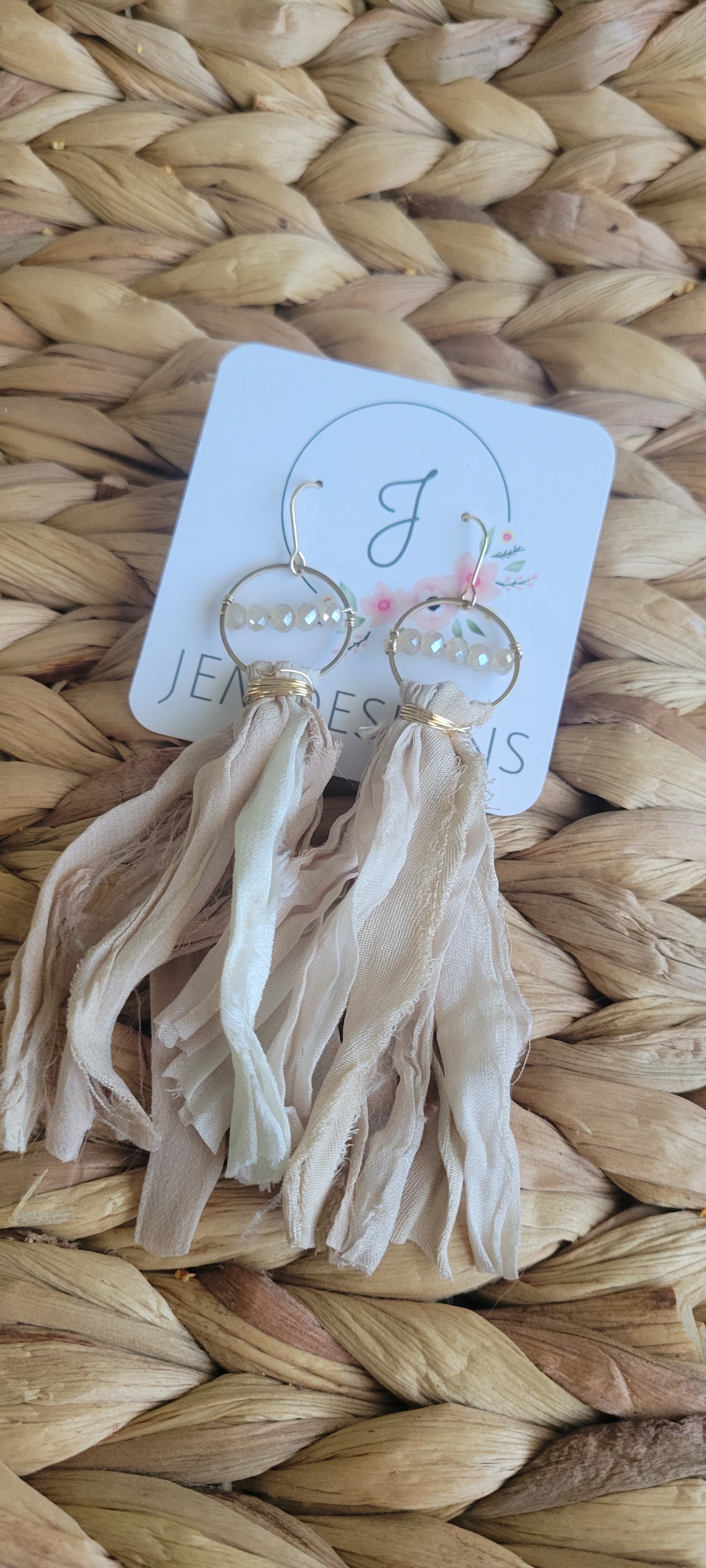 Cream Tassel Earrings