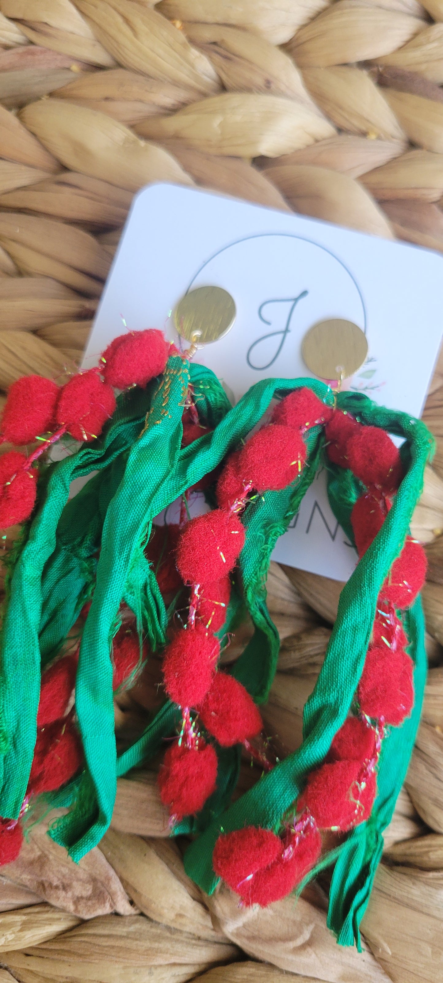 Pompom Christmas Earrings