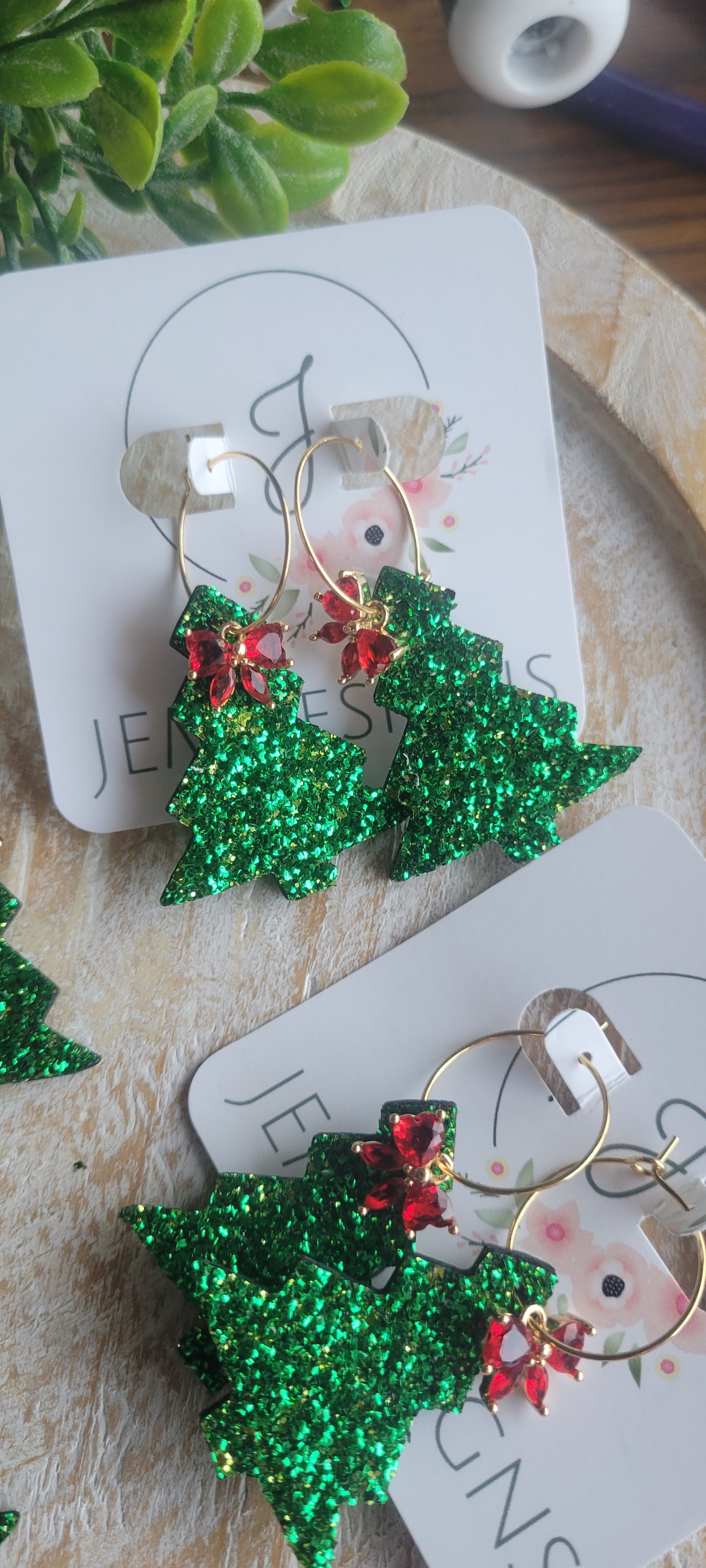 Bow and Tree Earrings