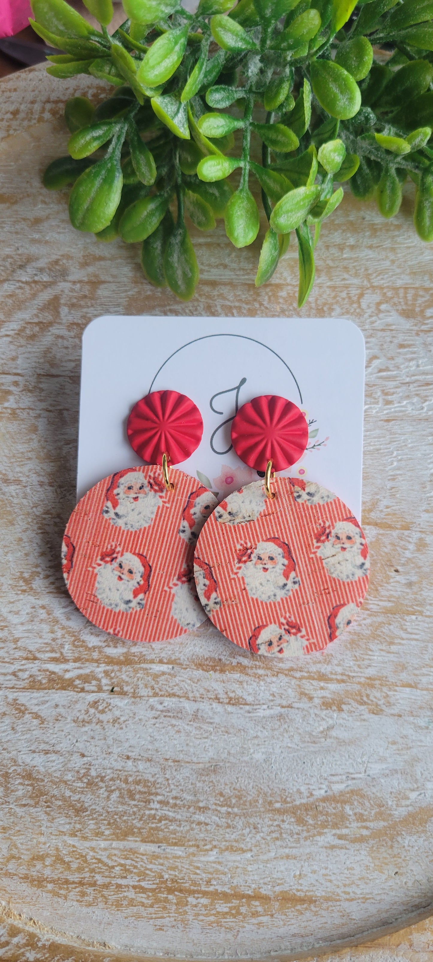 Santa Circle Earrings