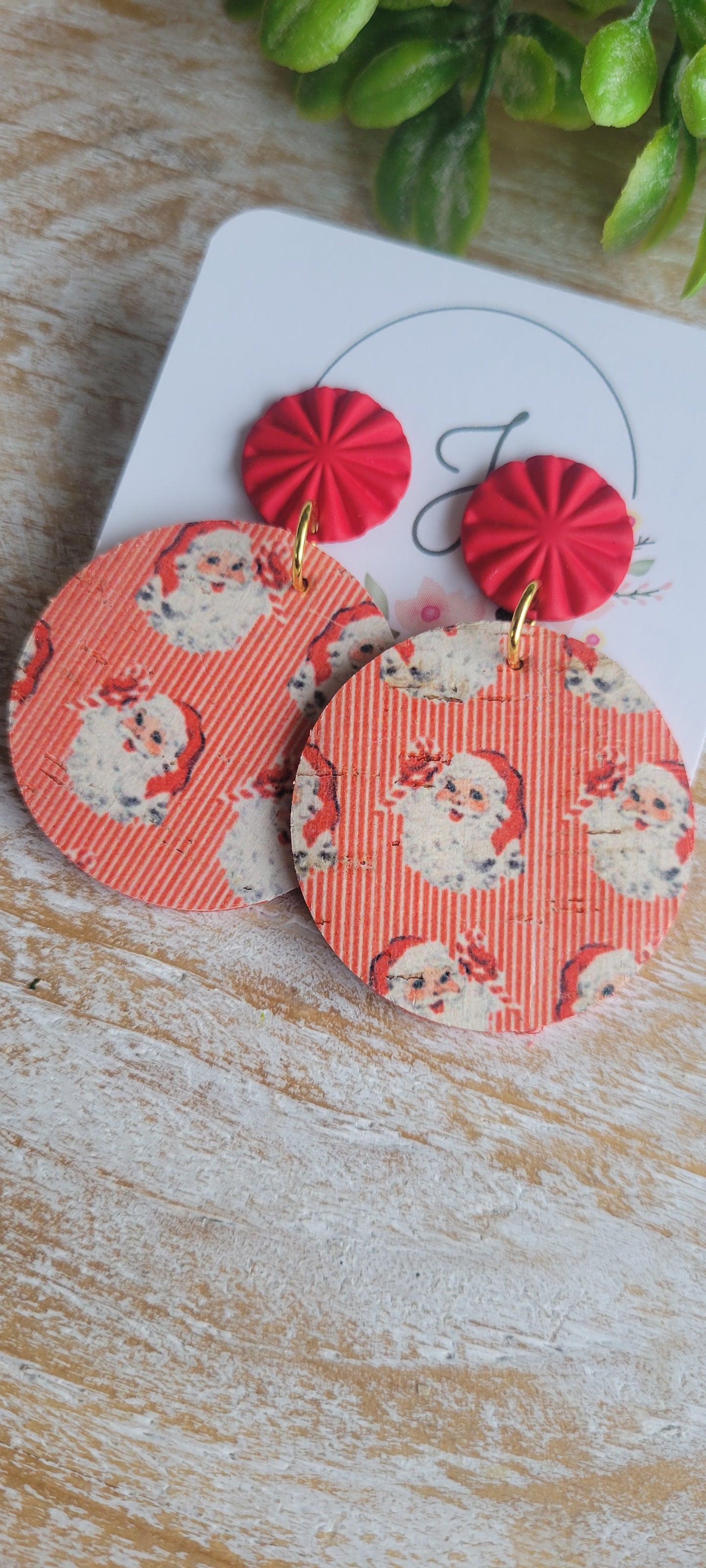 Santa Circle Earrings