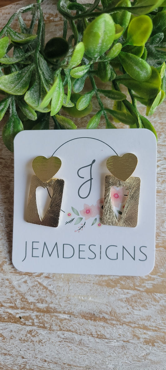 Gold Heart Earrings