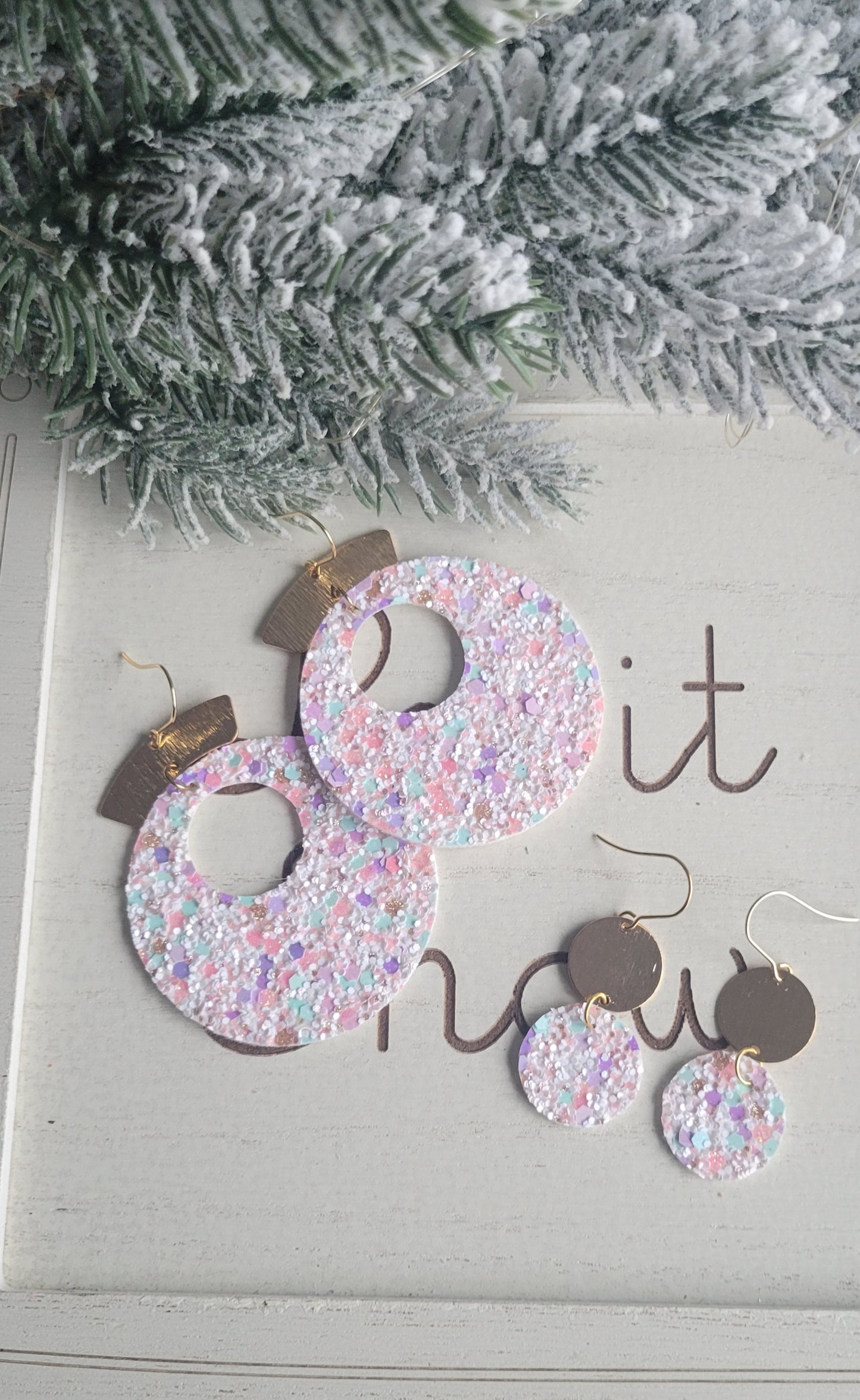 Glitter Circle Earrings