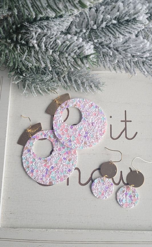 Glitter Circle Earrings