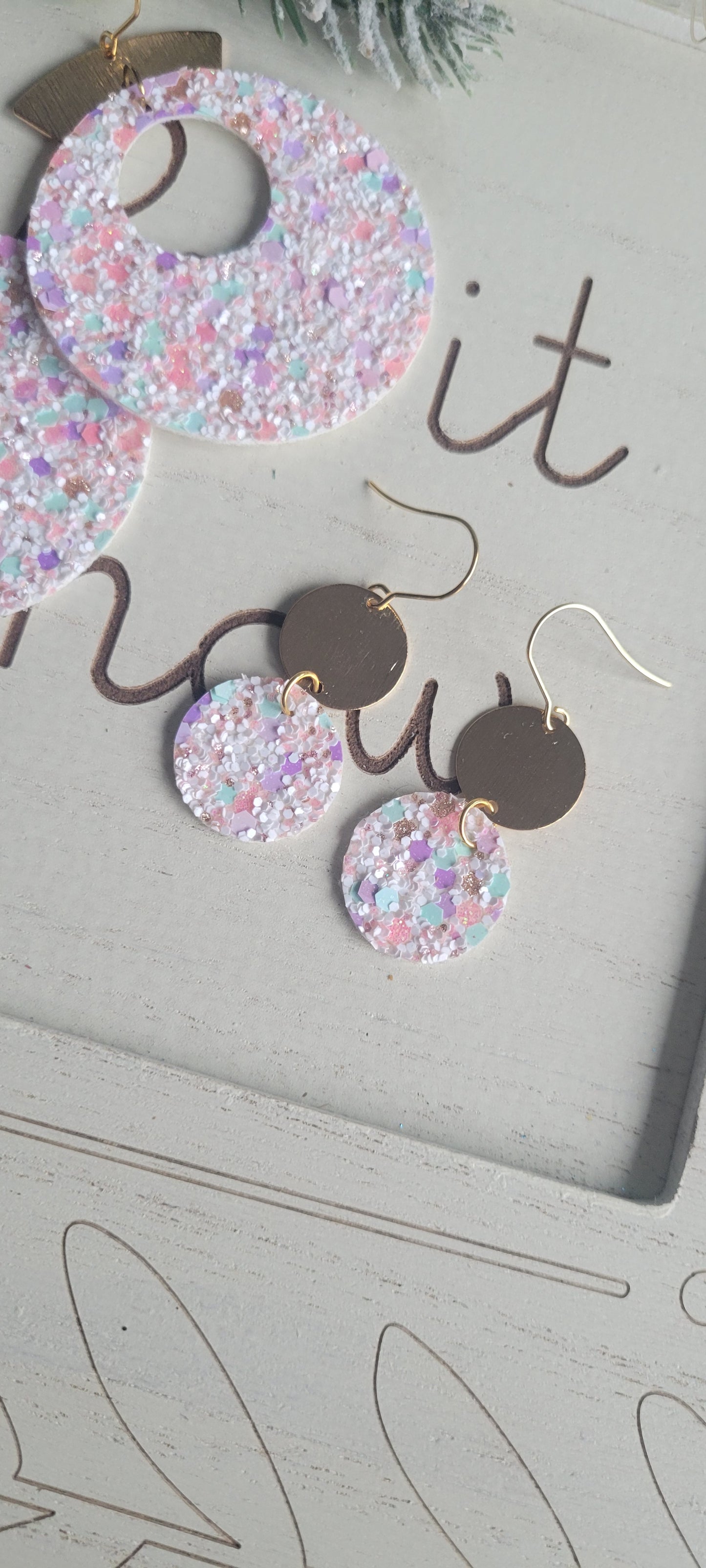 Glitter Circle Earrings