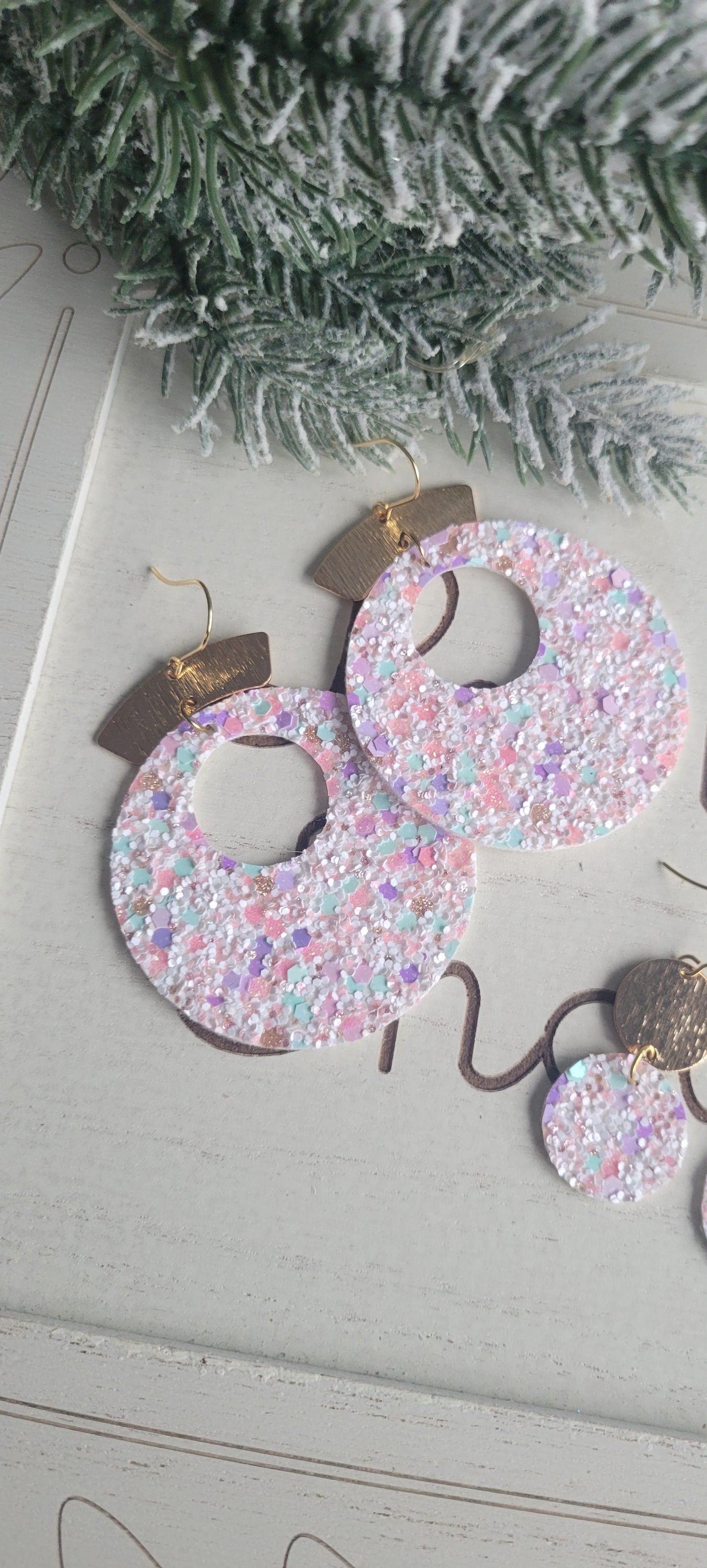 Glitter Circle Earrings