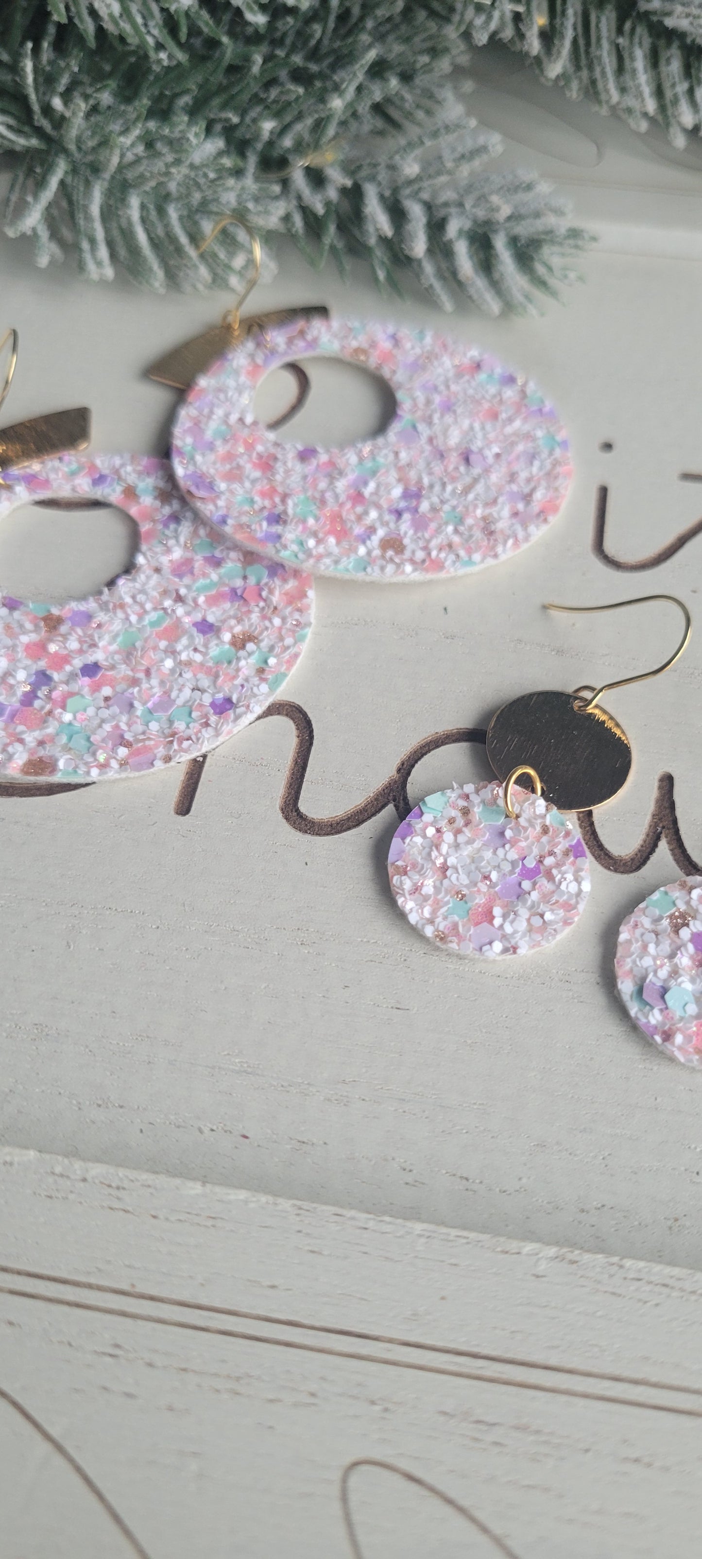 Glitter Circle Earrings