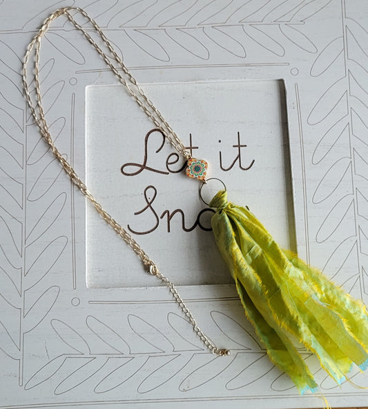 Green Tassel Necklace