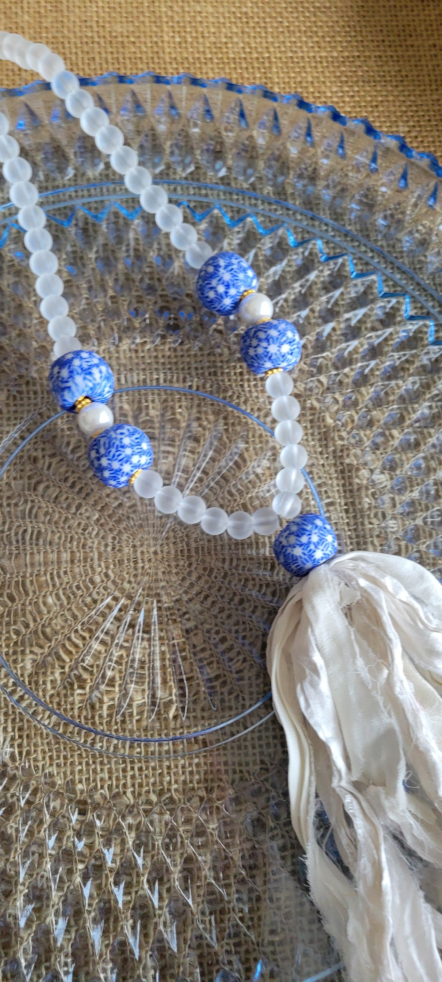 Blue Tassel Necklace