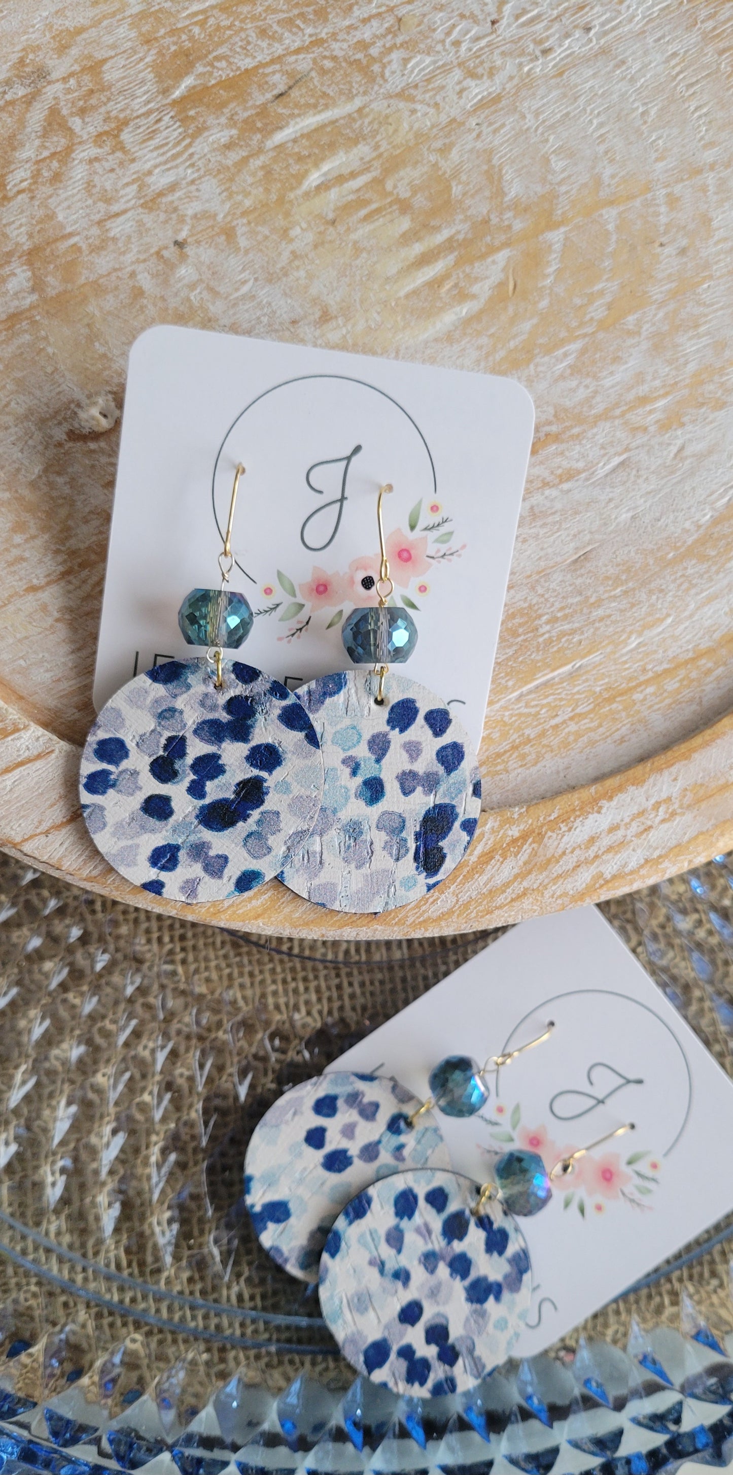 Blue Dot Earrings