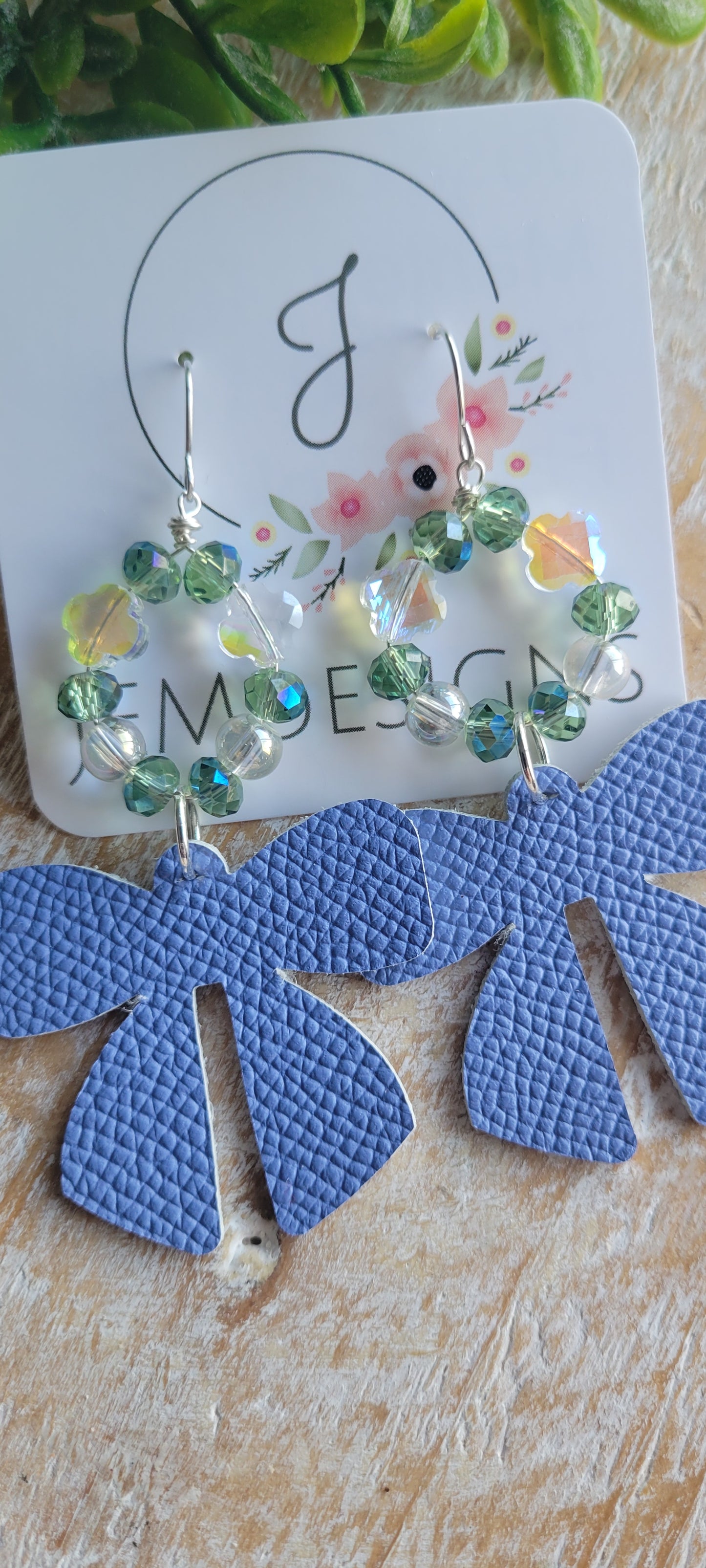 Cornflower Bow Earrings