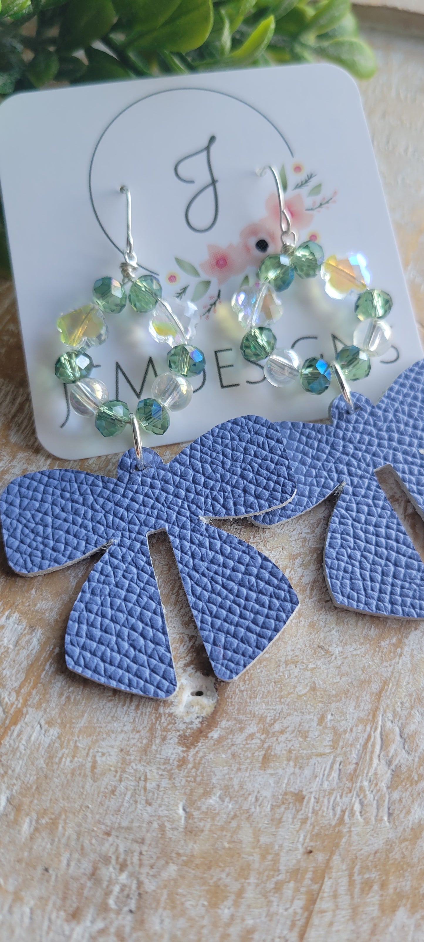 Cornflower Bow Earrings