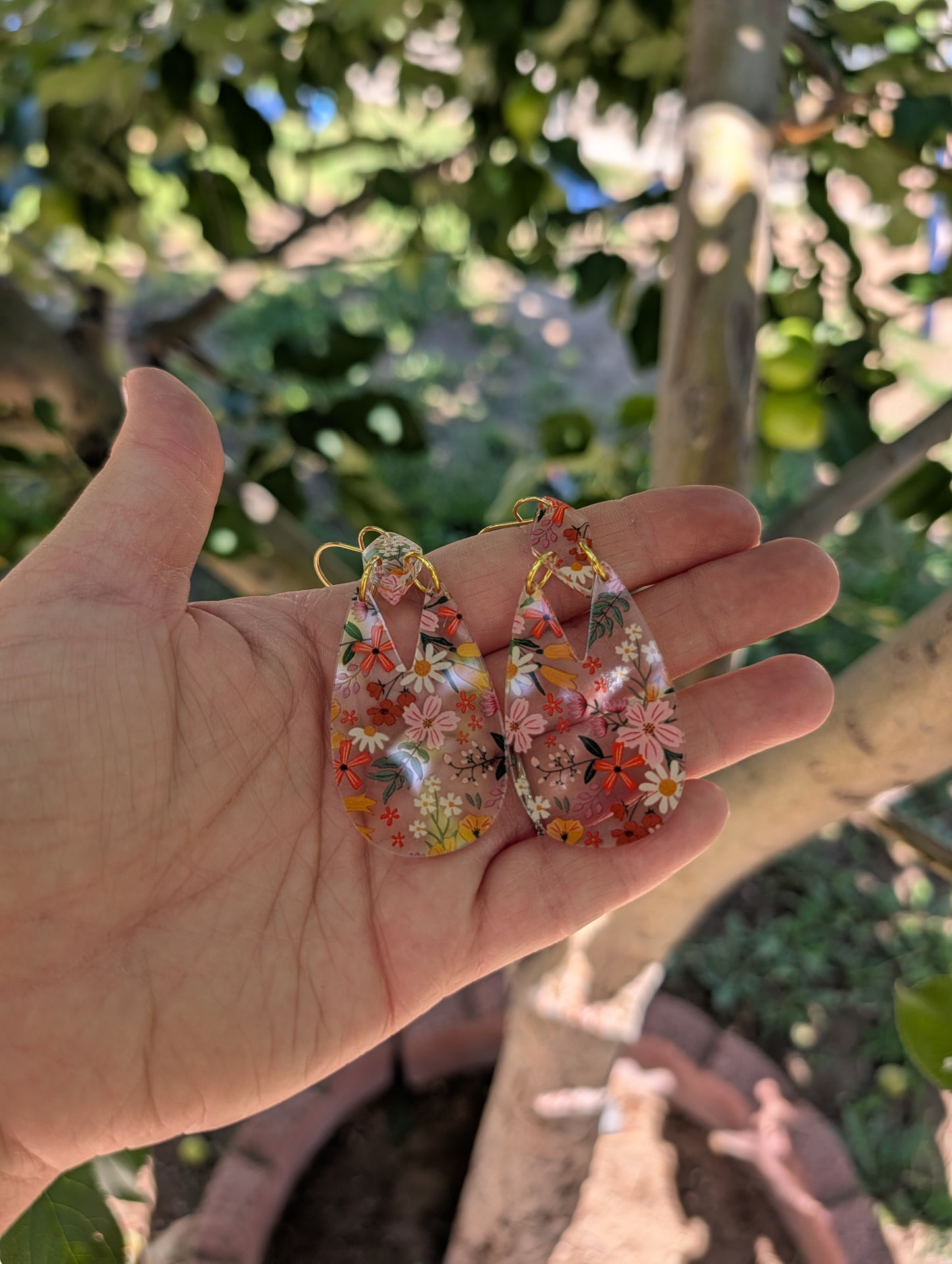 Acrylic Floral Earrings