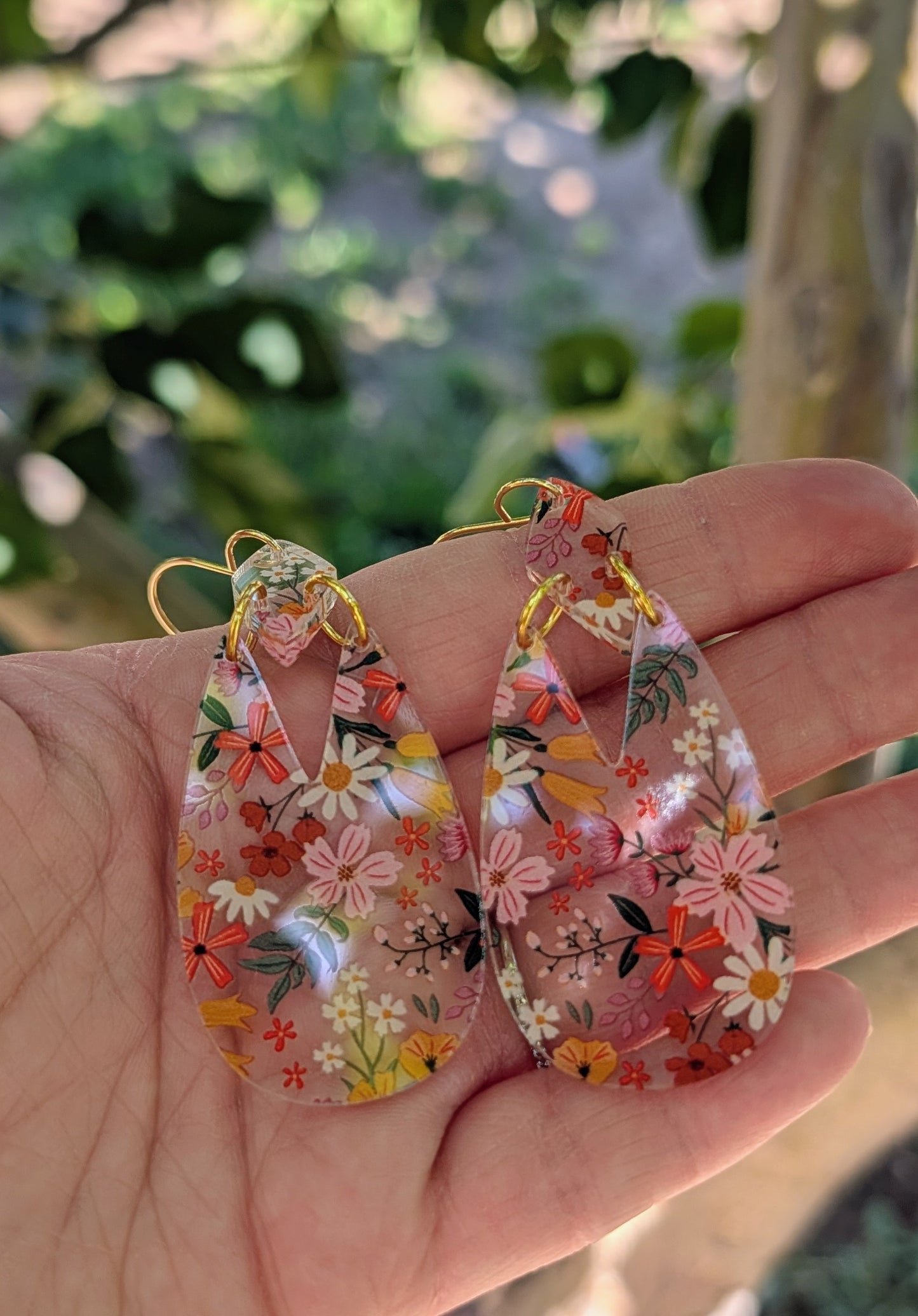 Acrylic Floral Earrings
