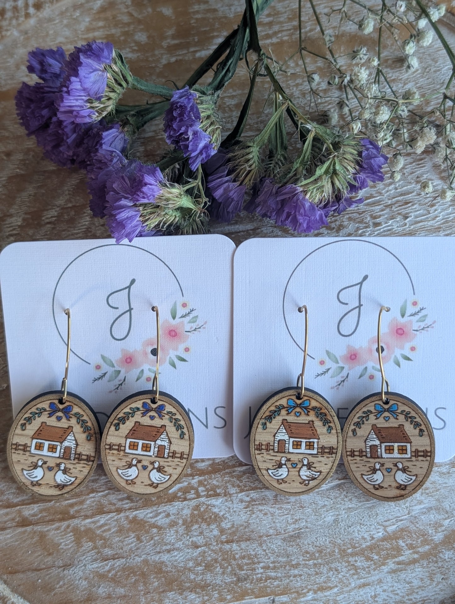 Cottage Goose Earrings