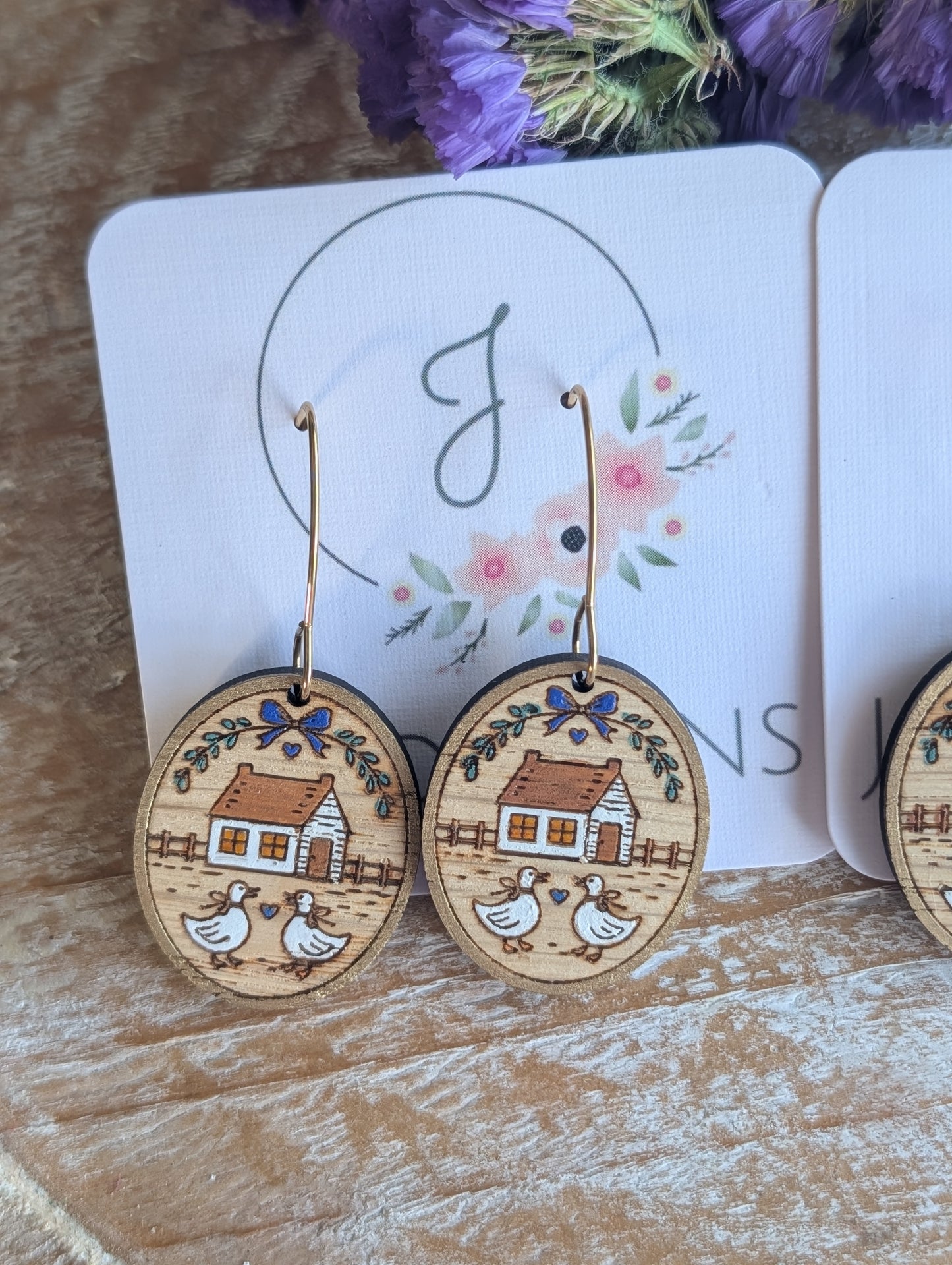 Cottage Goose Earrings