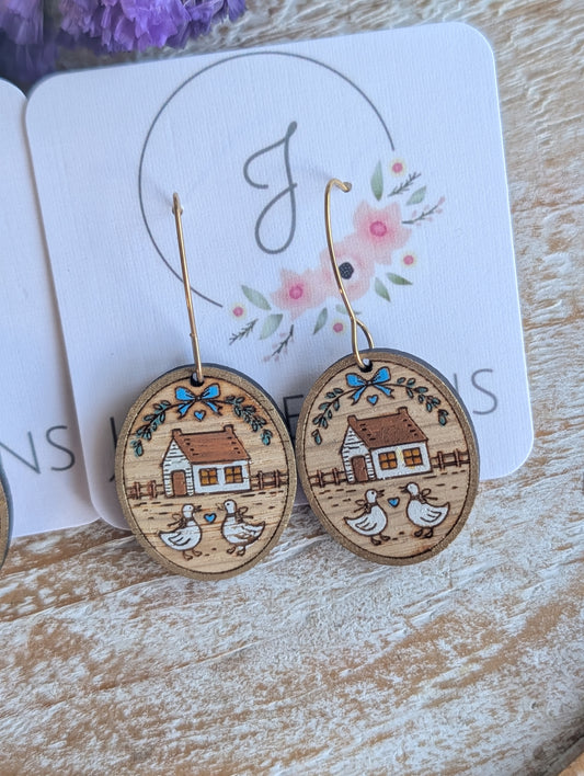 Cottage Goose Earrings