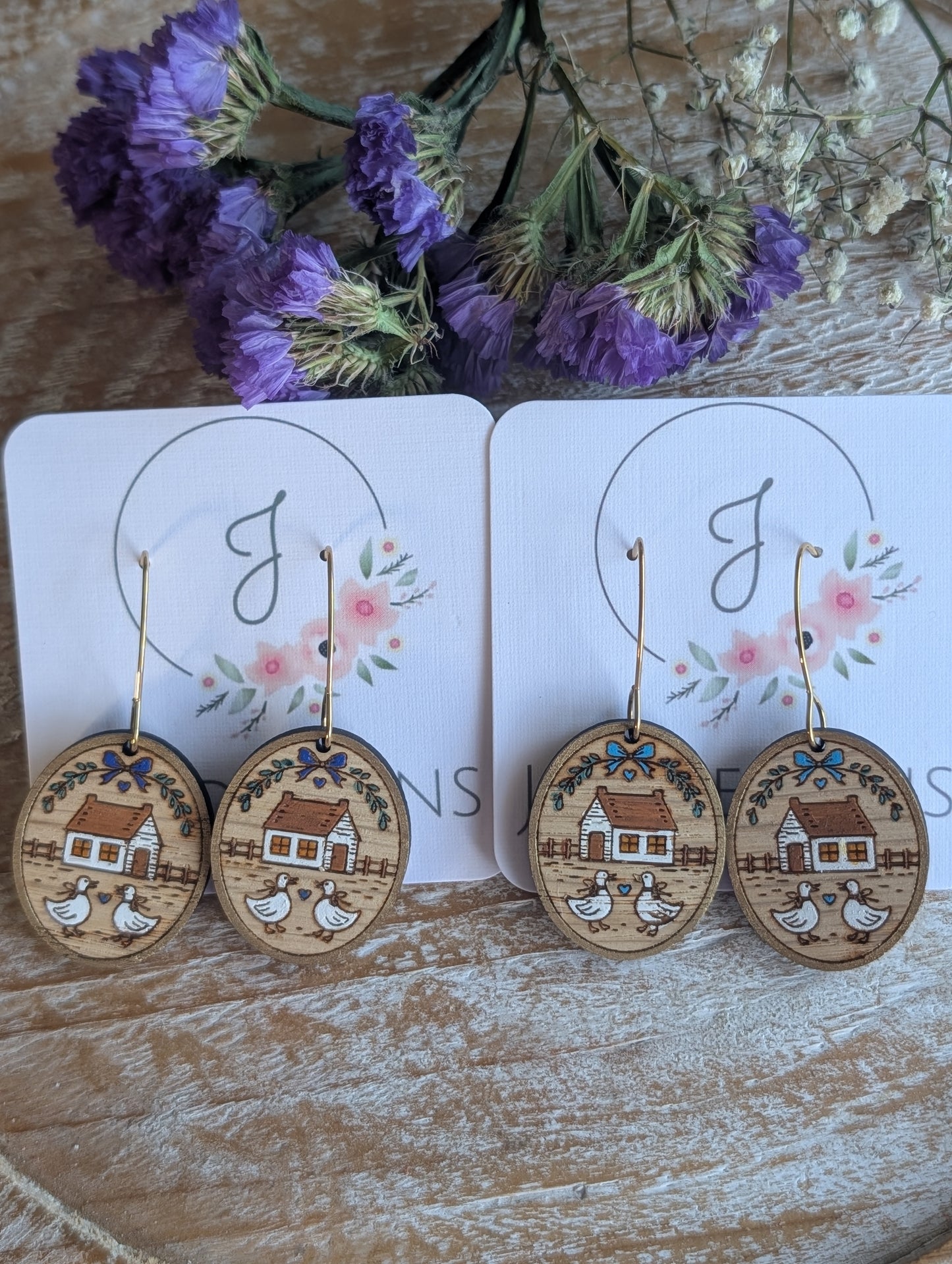 Cottage Goose Earrings