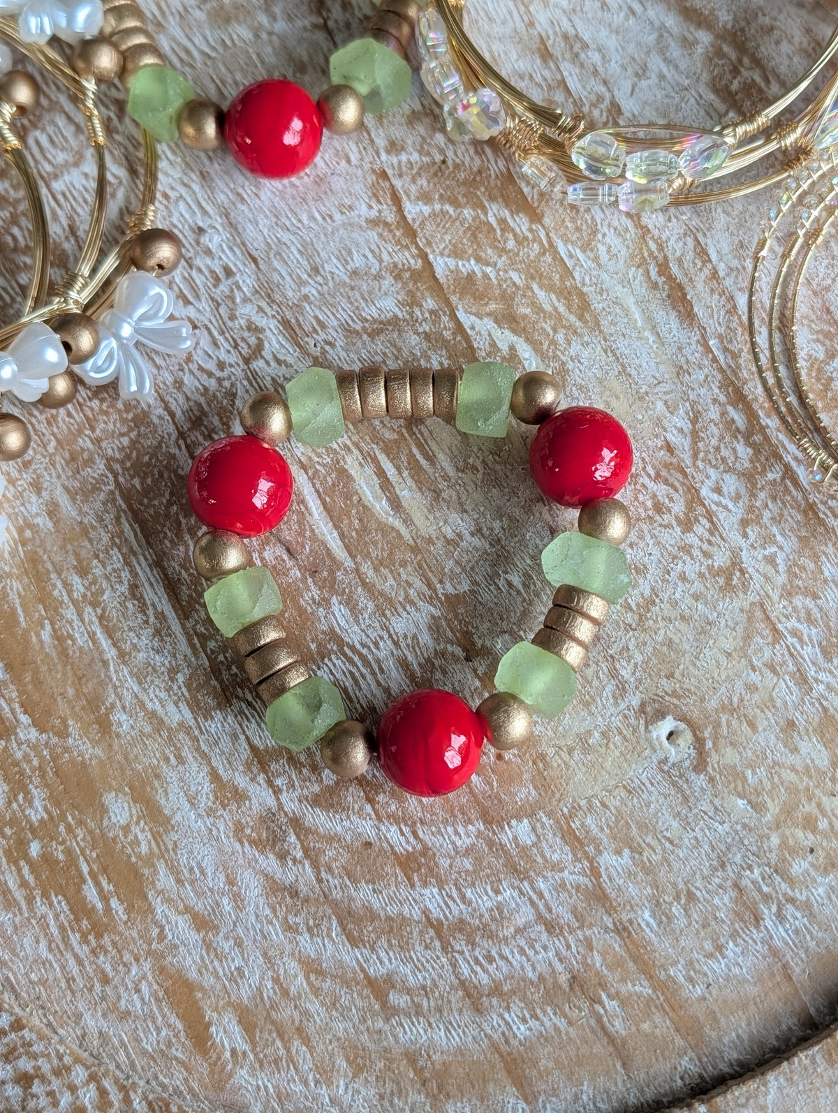 Red and green bracelet