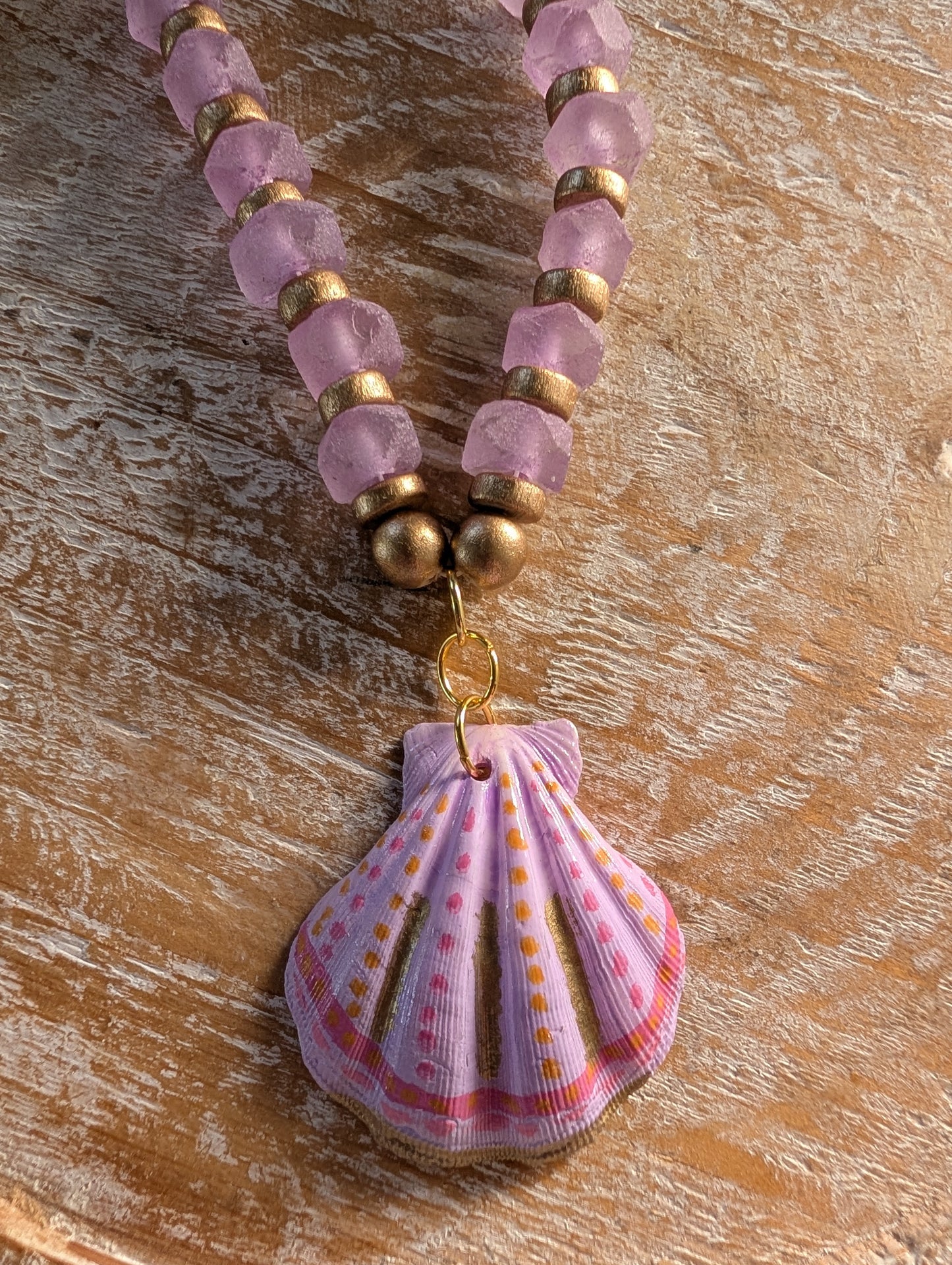 Purple Seashell Necklace