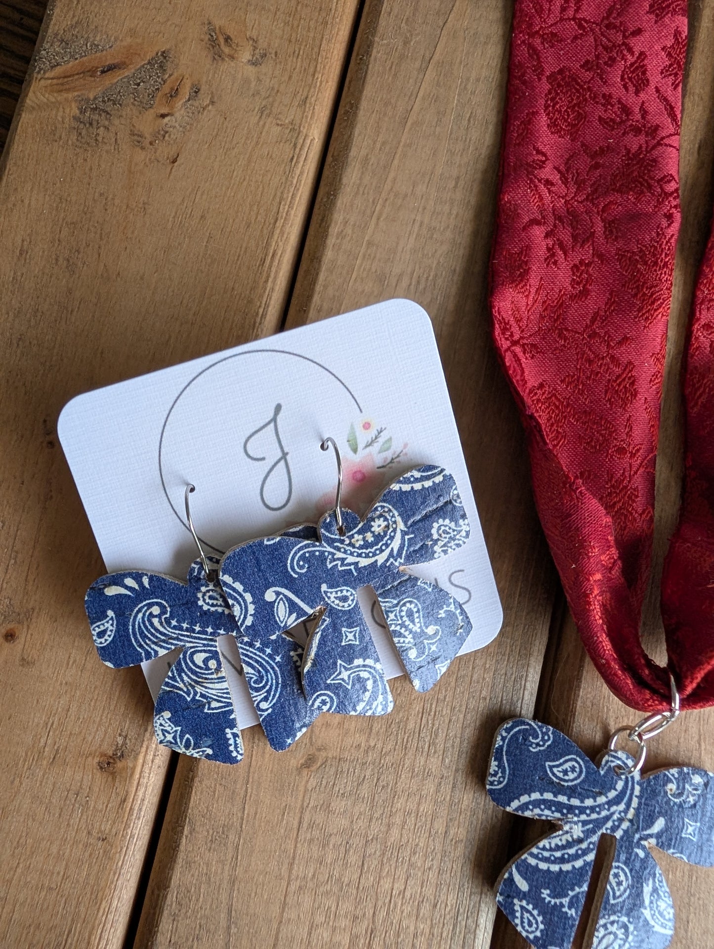 Bandana Necklace and Earrings