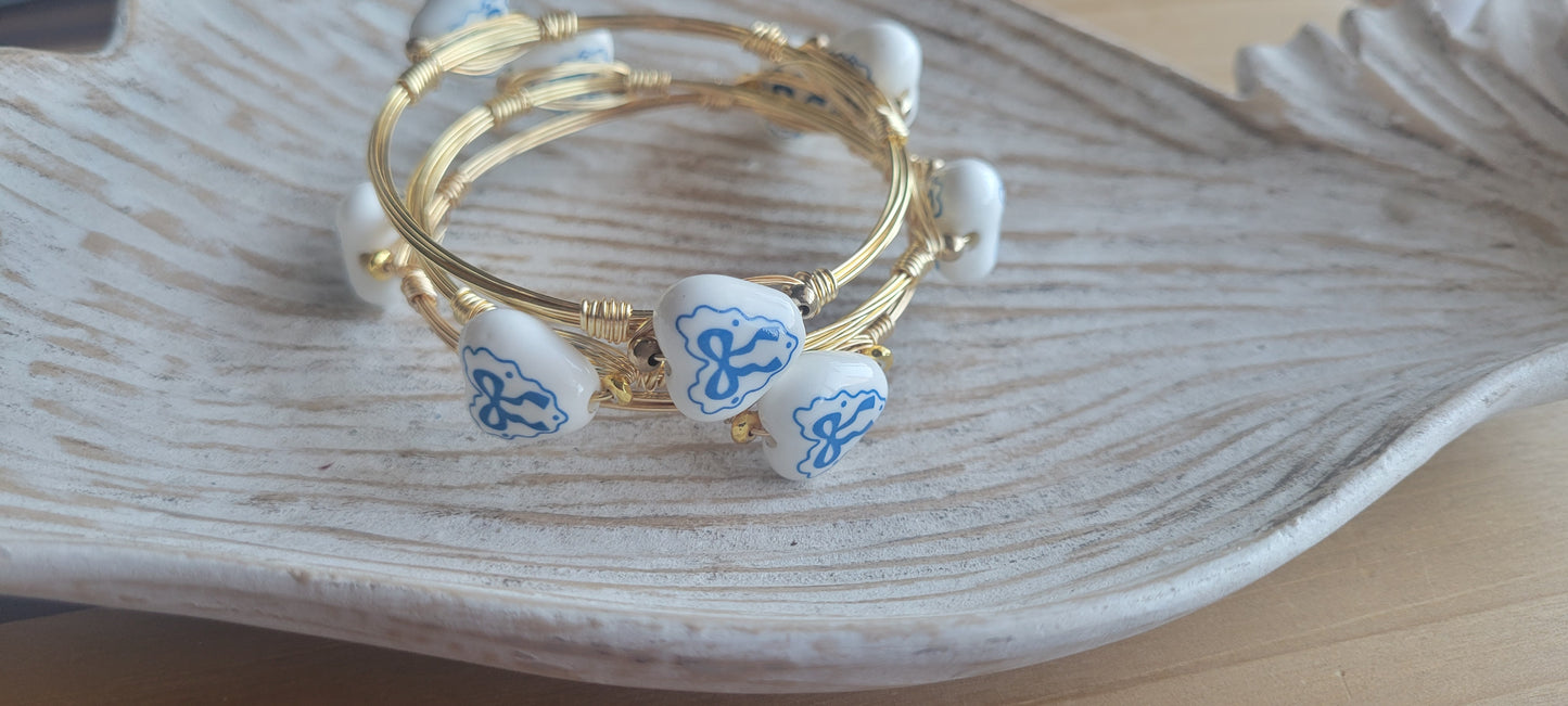 Porcelain Heart Bangles