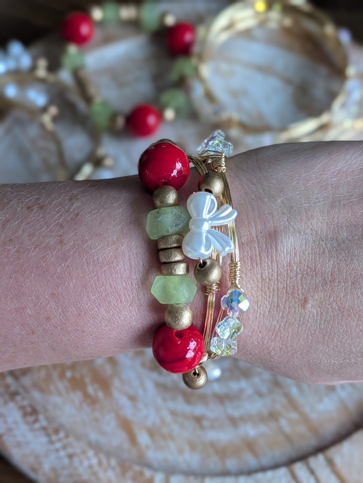 Red and green bracelet
