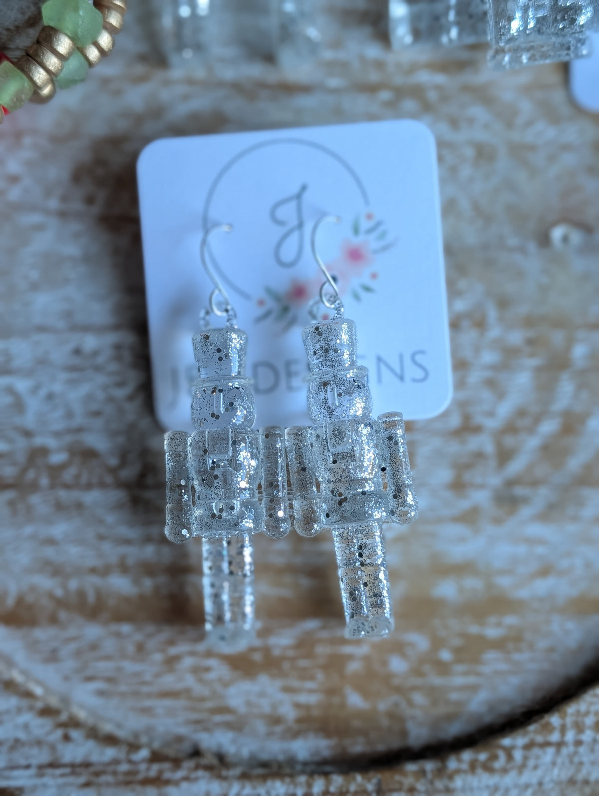 Silver Ice Nutcracker Earrings