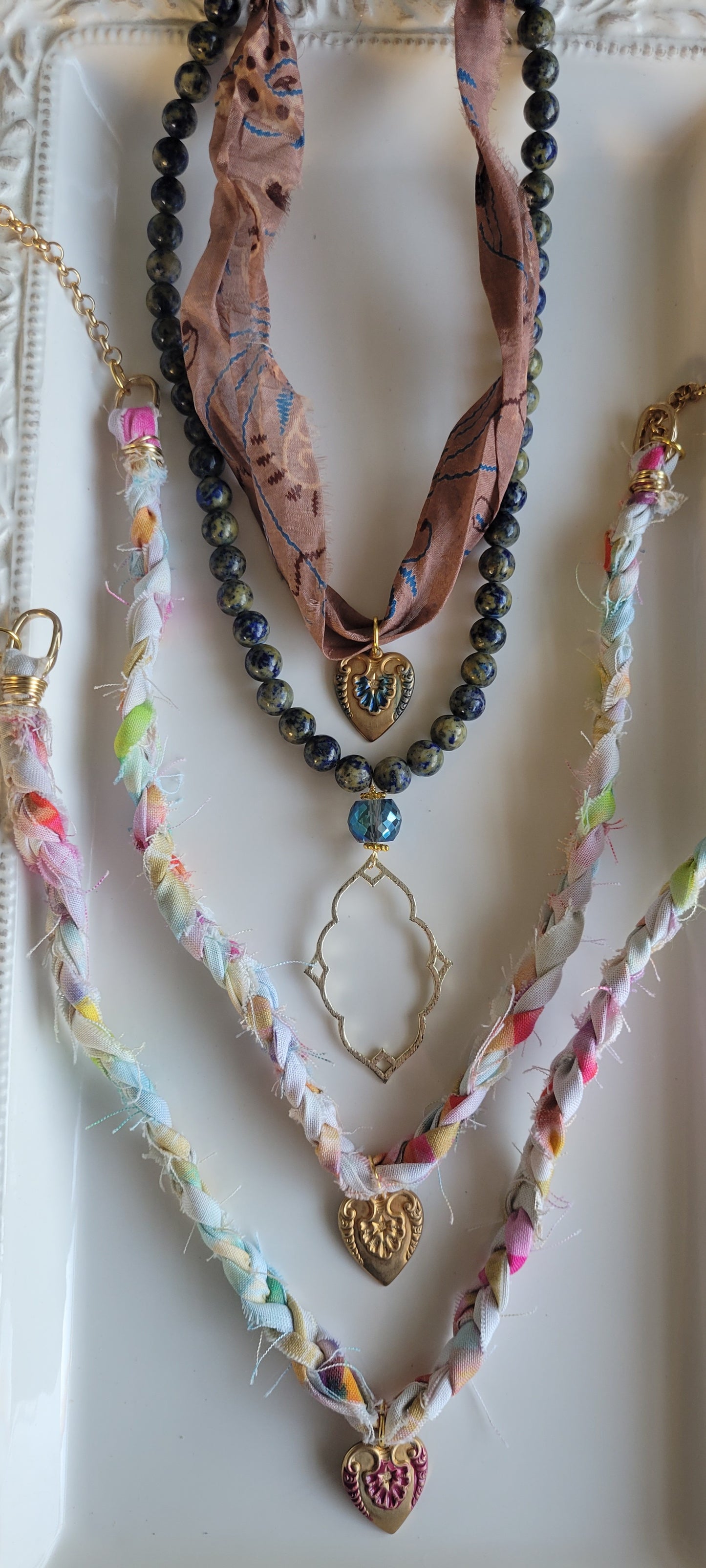 Blue Layered Charm Necklace