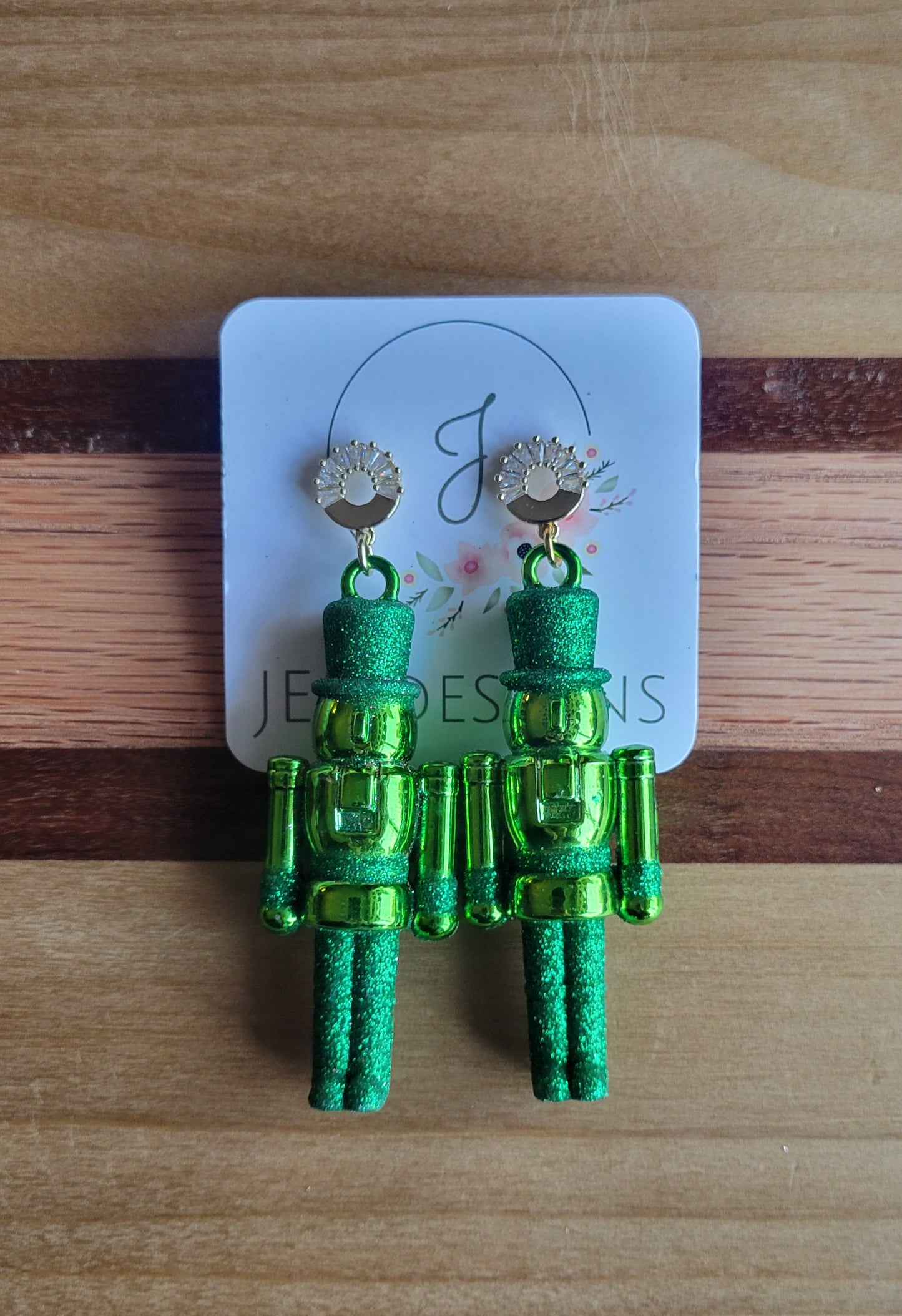 Green Nutcracker Earrings