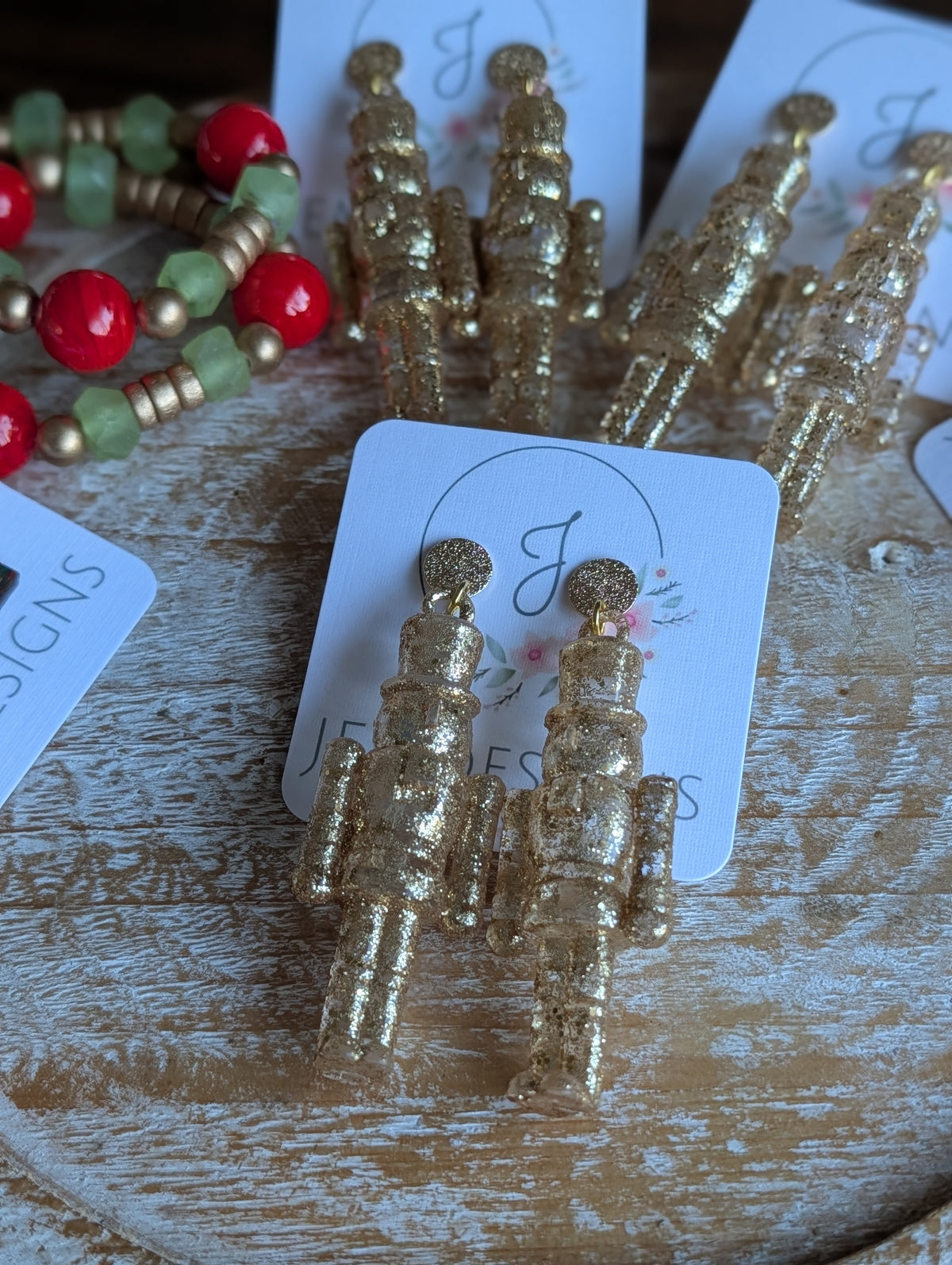 Gold Icy Nutcracker Earrings