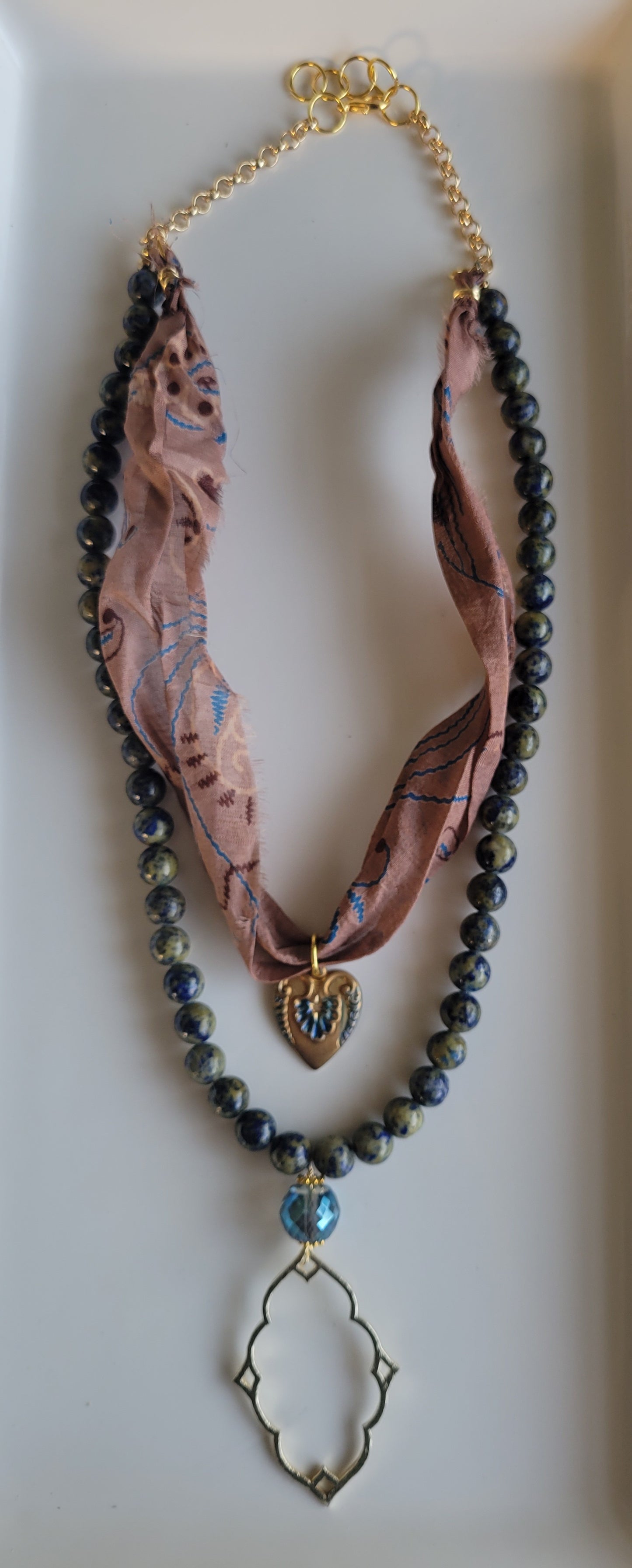 Blue Layered Charm Necklace