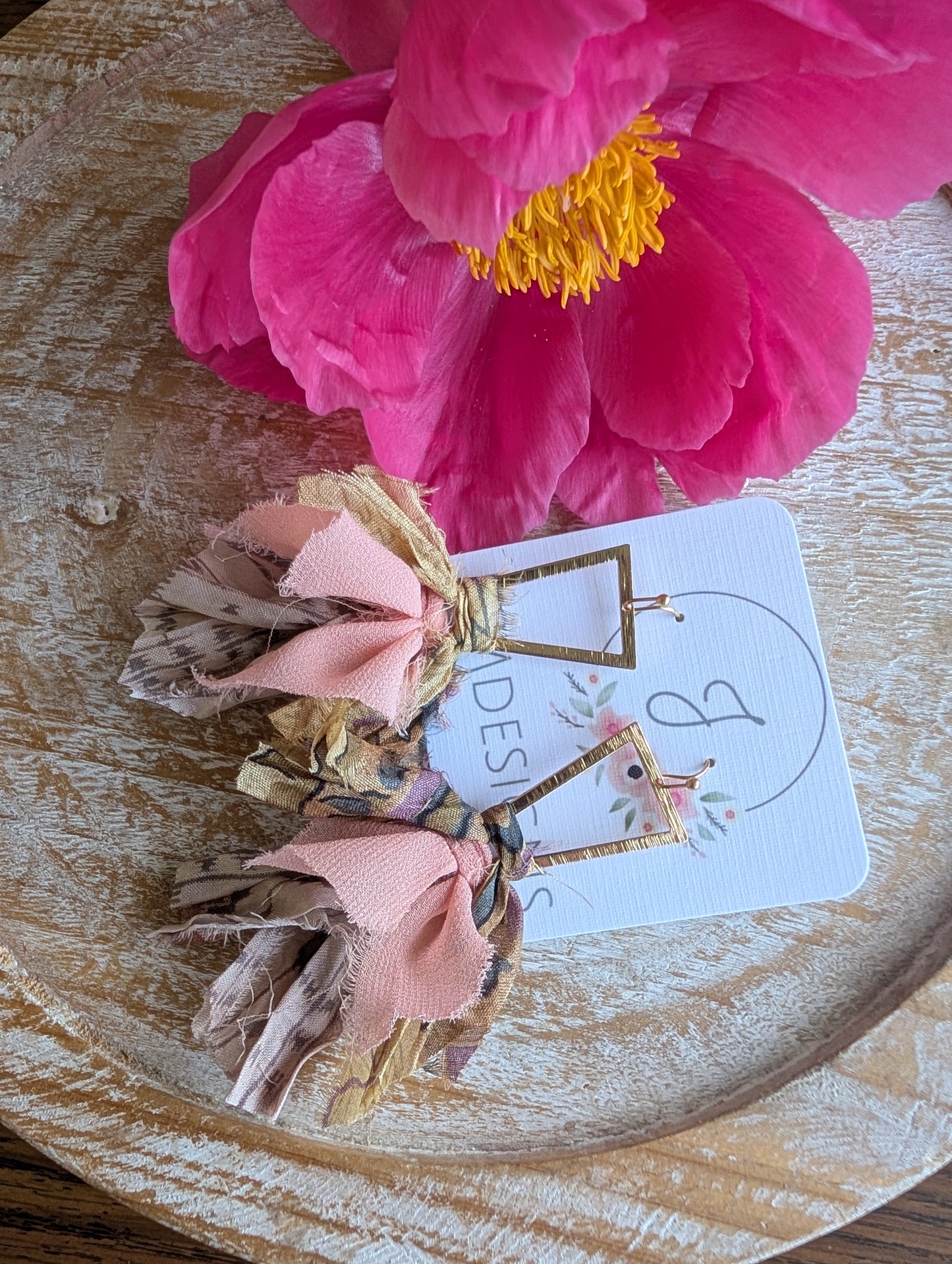 Wildflower Fringe Earrings in Muted Rose