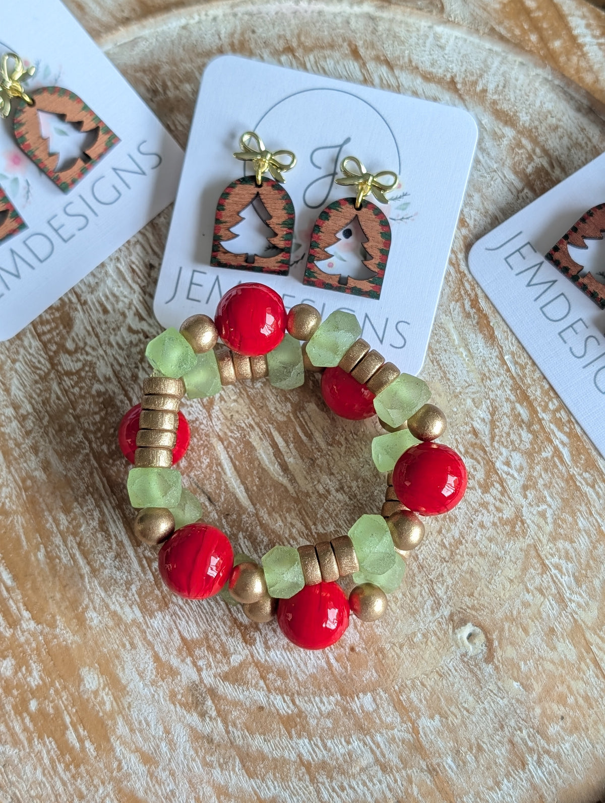 Red and green bracelet