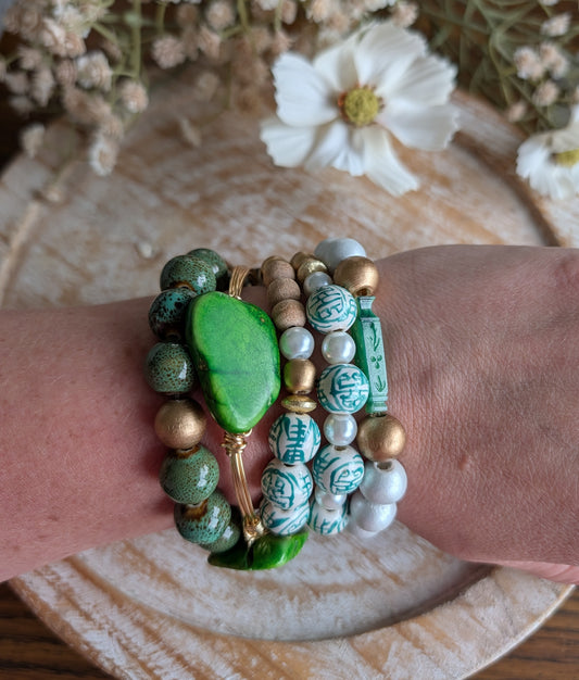 The Moss & Porcelain Bracelets