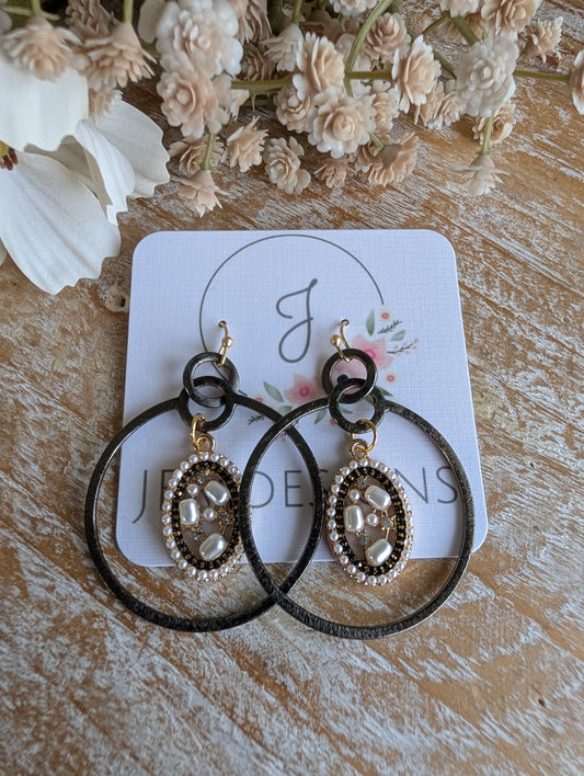 Pearl Mixed Metal Earrings