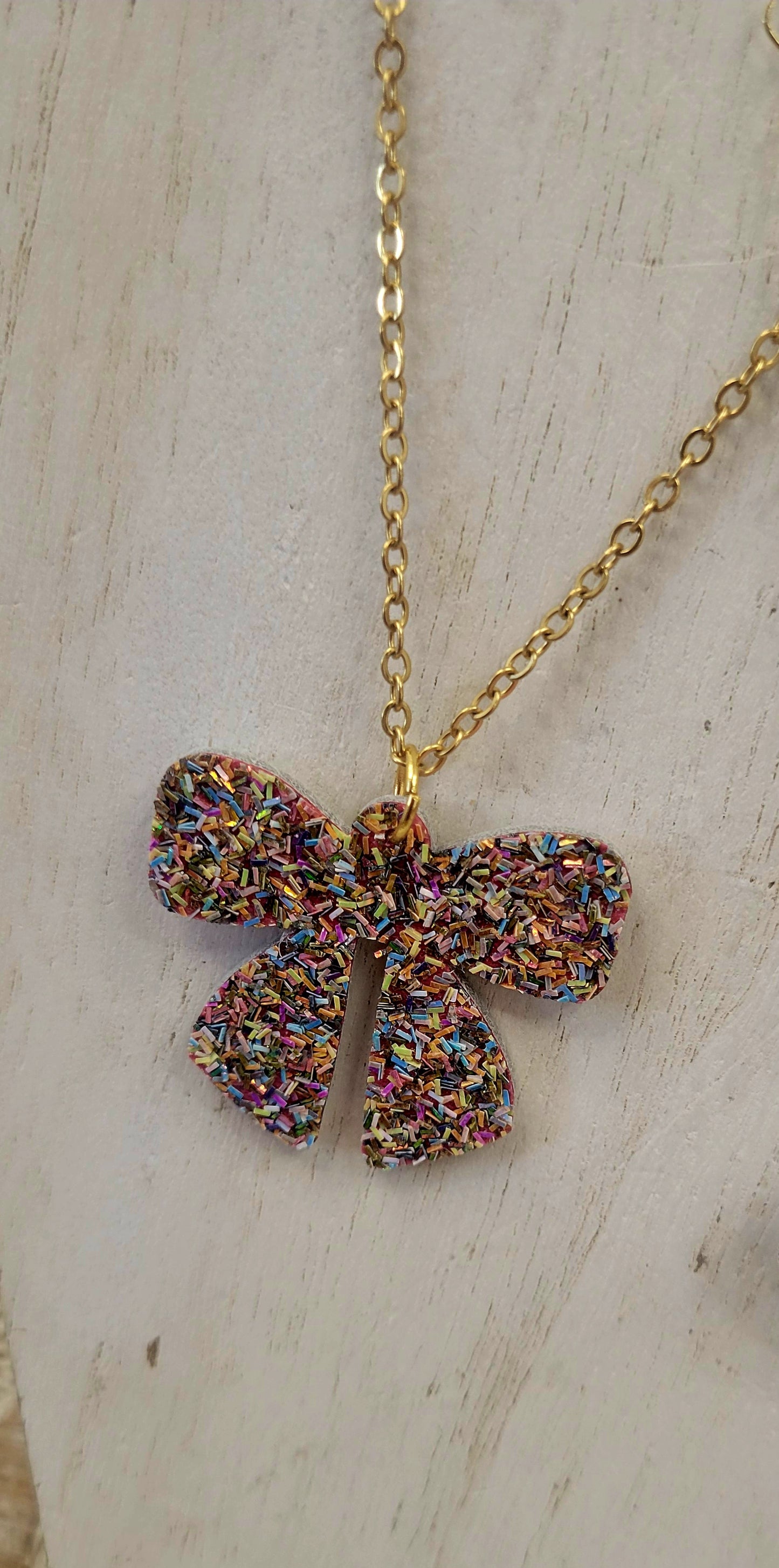 Confetti Glitter Necklace and Earrings