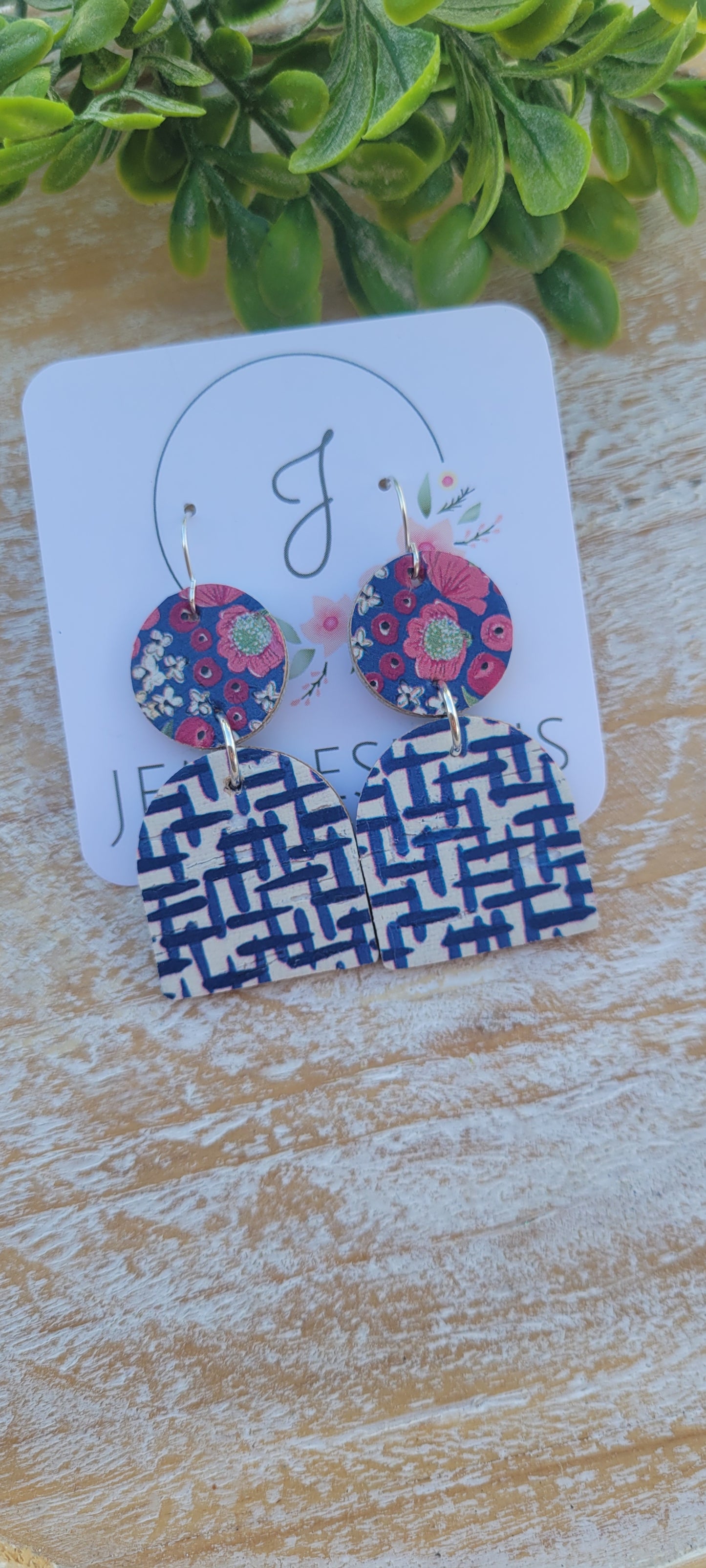 Blue Cork Earrings