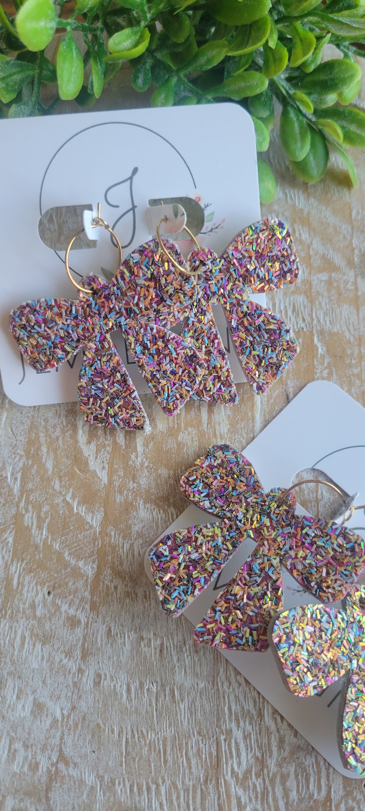 Confetti Glitter Bow Earrings