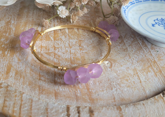 Pink Glass Bead Bangle