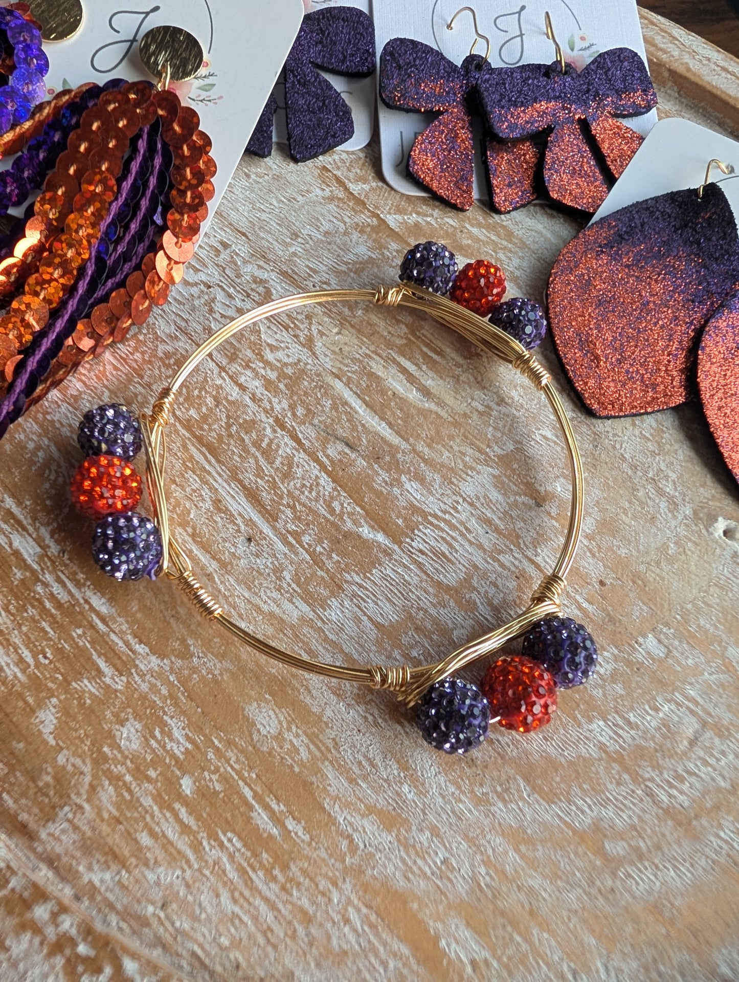 Purple and Orange Bangle Bracelets
