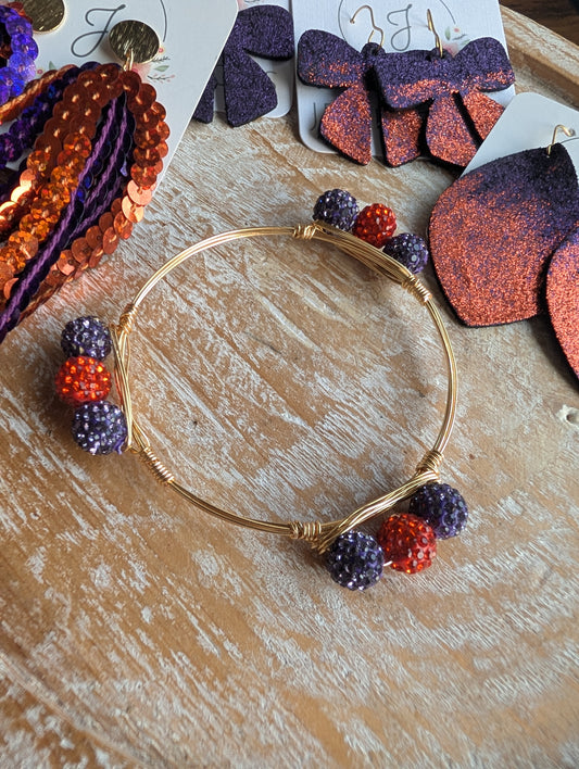 Purple and Orange Bangle Bracelets