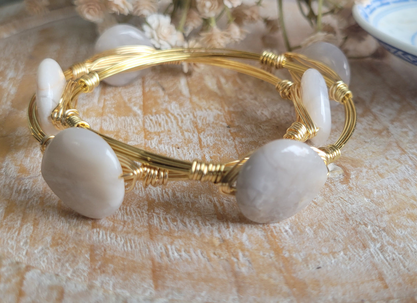 White Stone Bangle