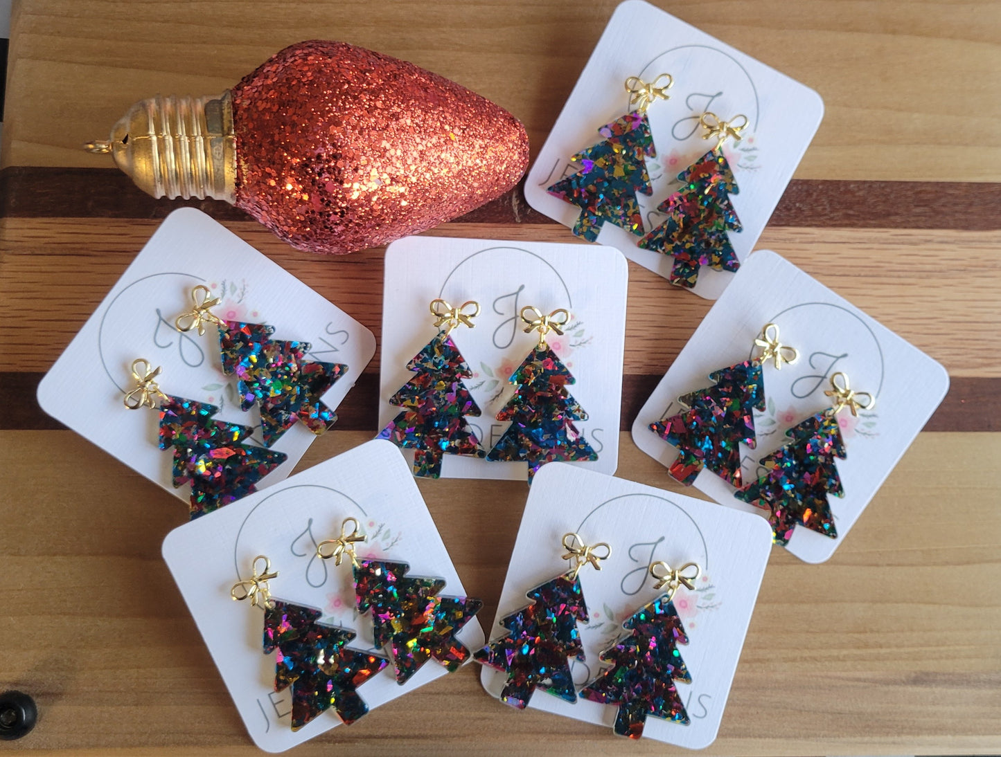 Christmas Tinsel Tree Earrings