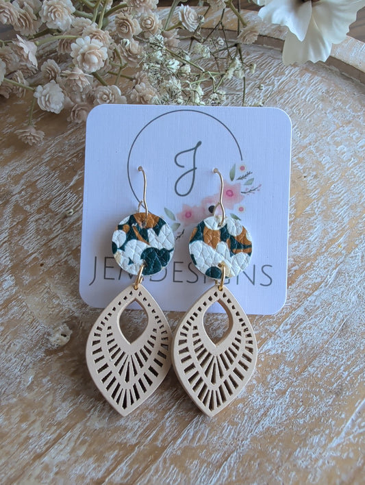 August Amber Wood Earrings