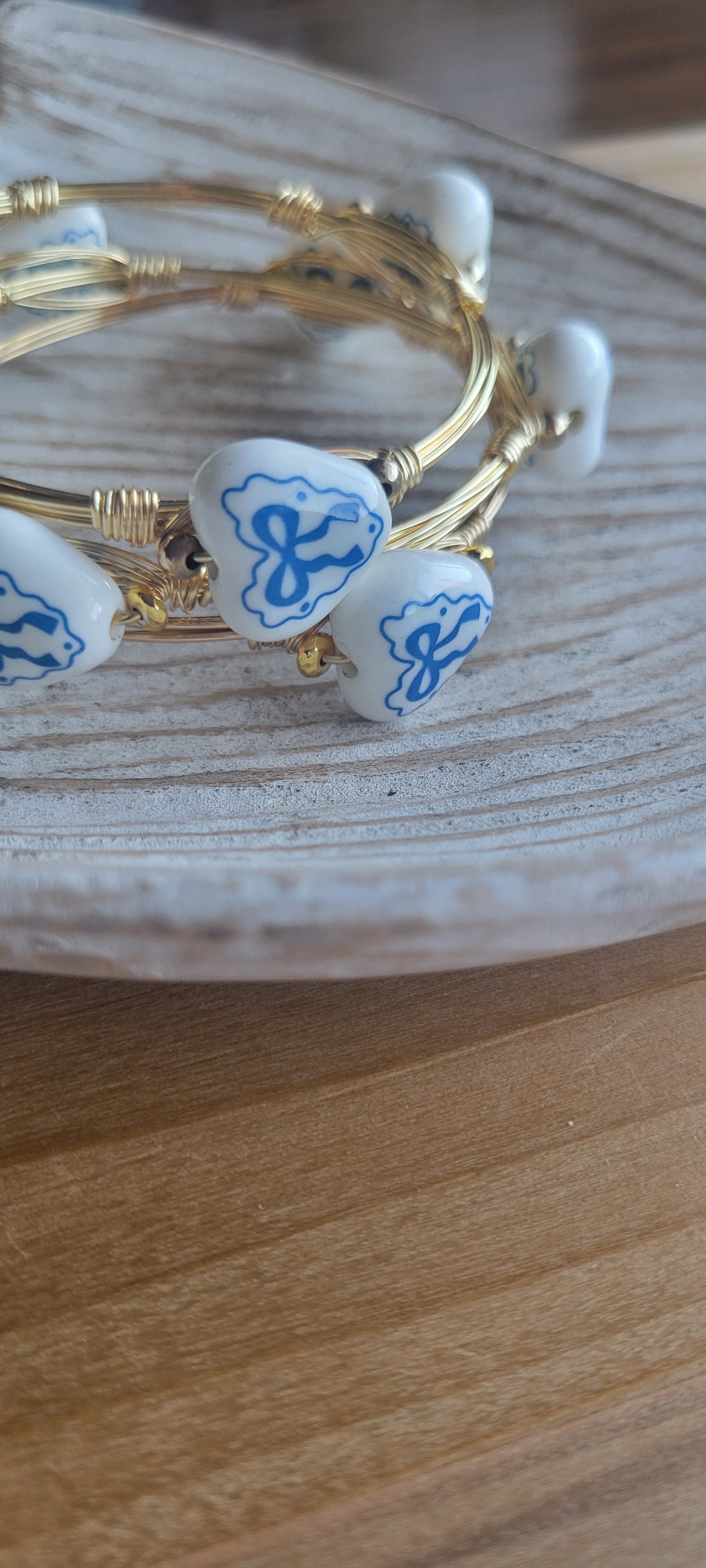 Porcelain Heart Bangles
