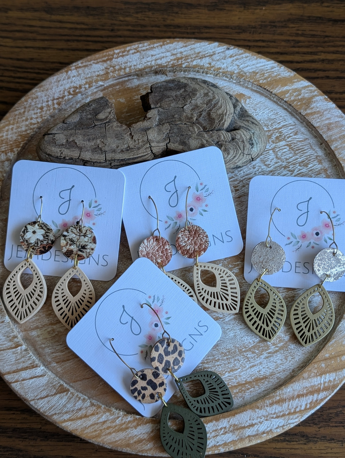 Cork and Wood Earrings