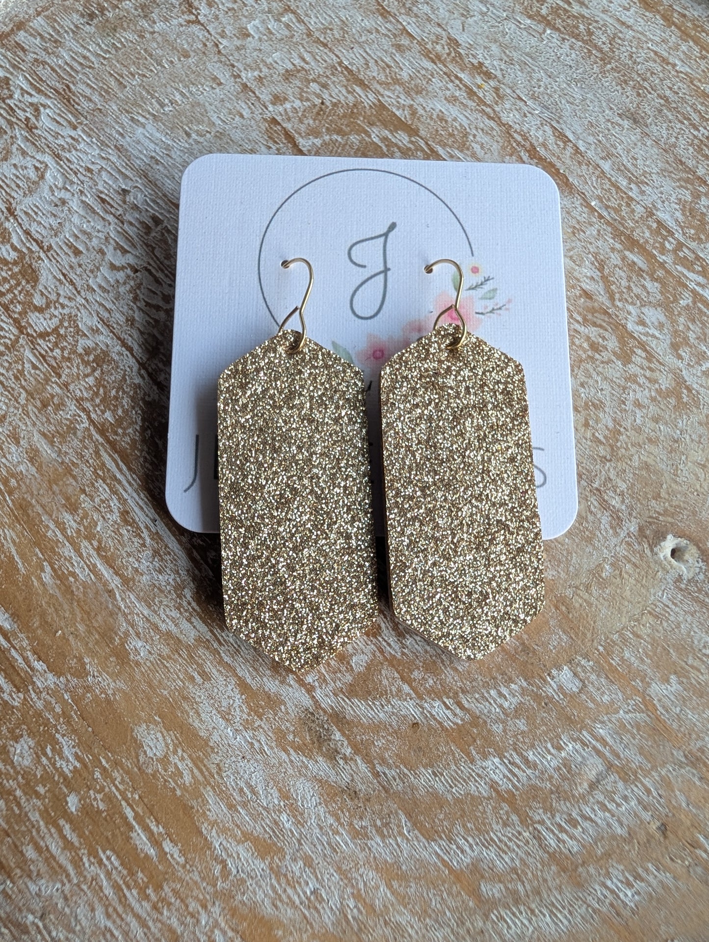 Gold Glitter Earrings